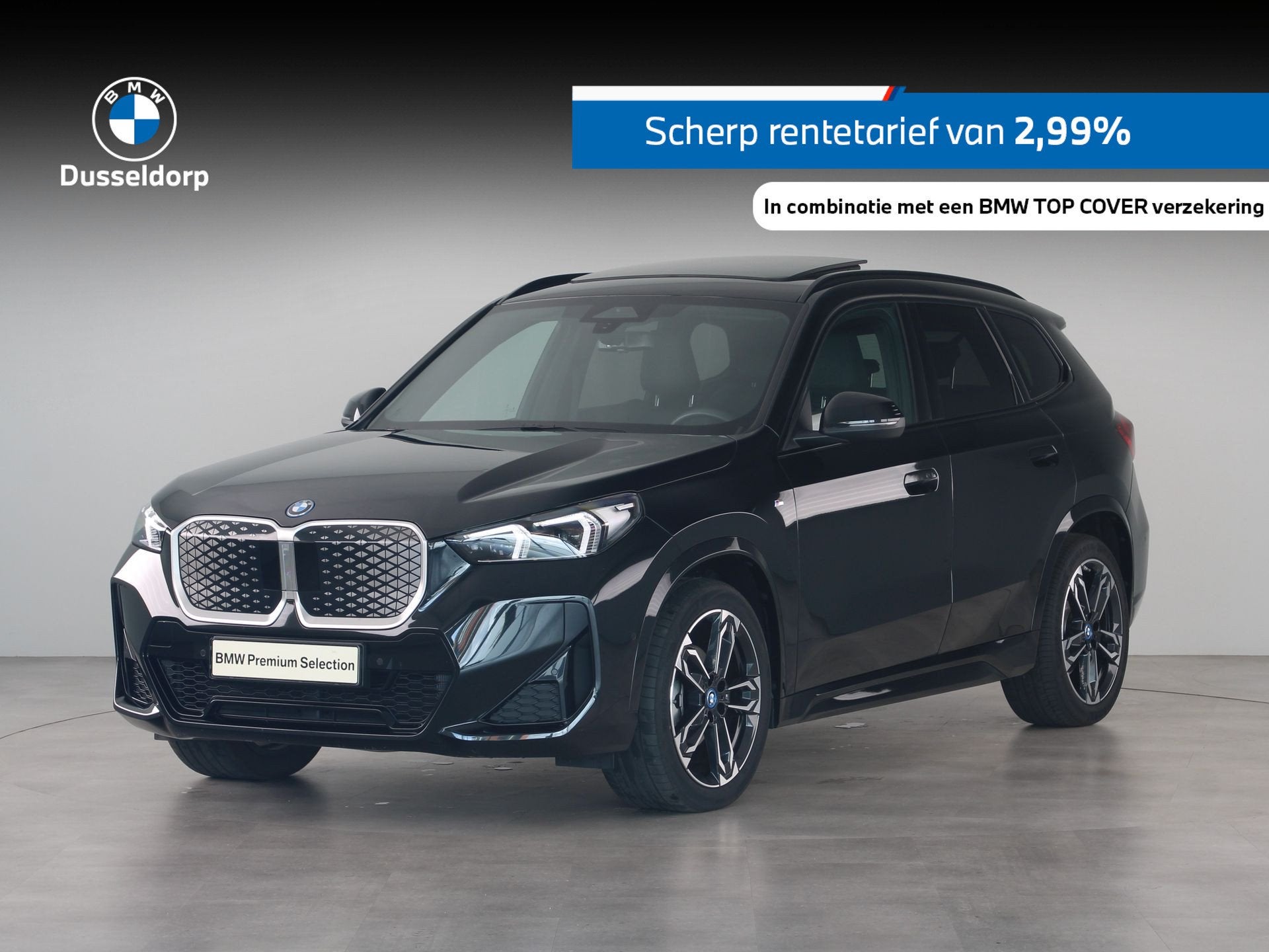 BMW iX1 eDrive20 M-Sportpakket 67 kWh SoH 100% (bj 2025), Dealer onderhouden, Met garantie (alle), Zwart, 204 pk