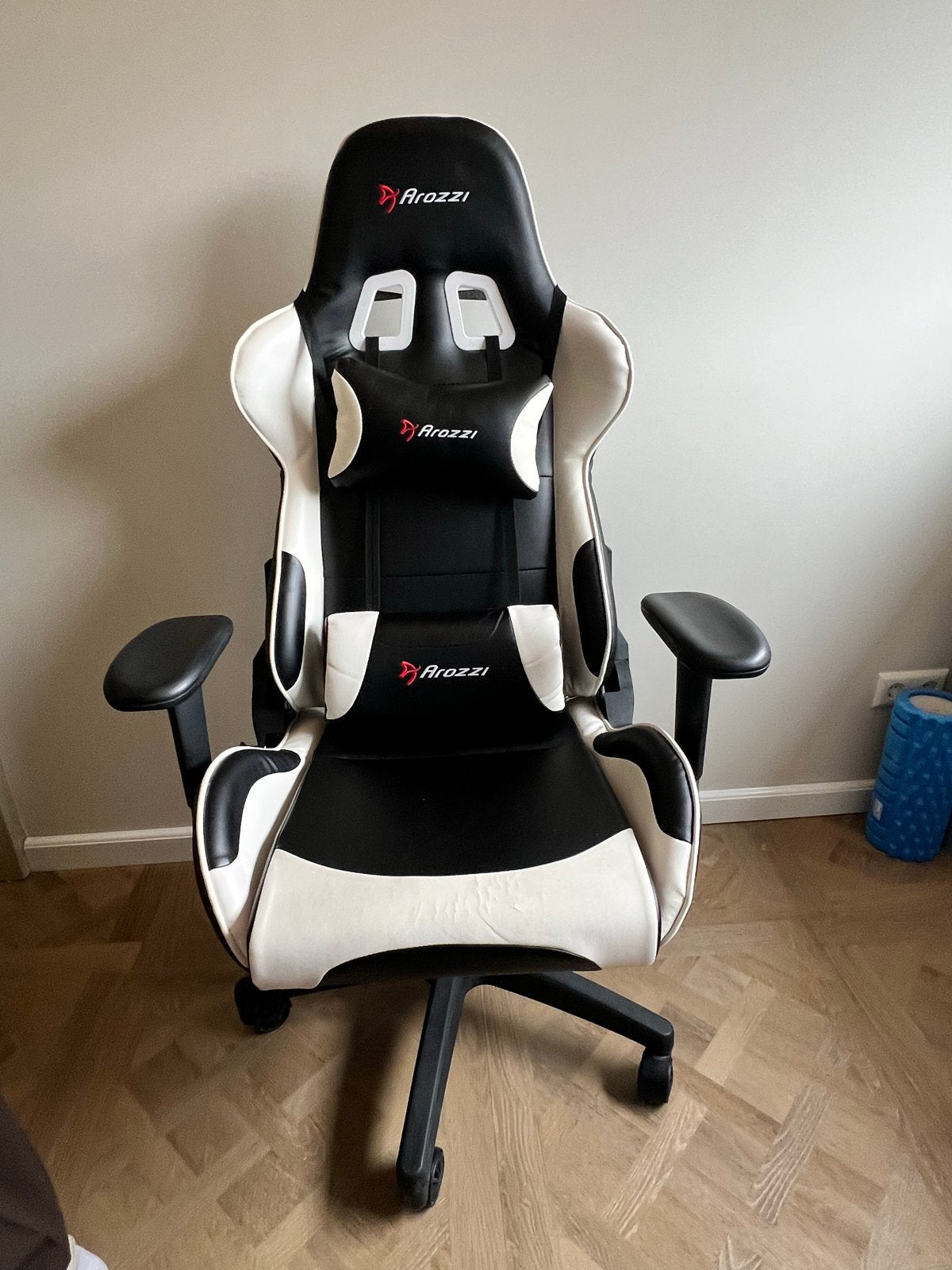 Arozzi Gaming Stoel - Zwart/Wit, Huis en Inrichting, Stoelen, Ophalen, Gebruikt, Zwart, Leer