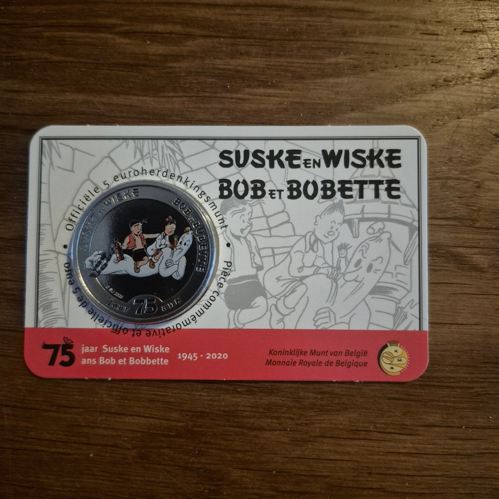 Suske en Wiske 75 jaar 5 euro herdenkingsmunt 2020, Zilver, Metaal, Verzenden, Setje