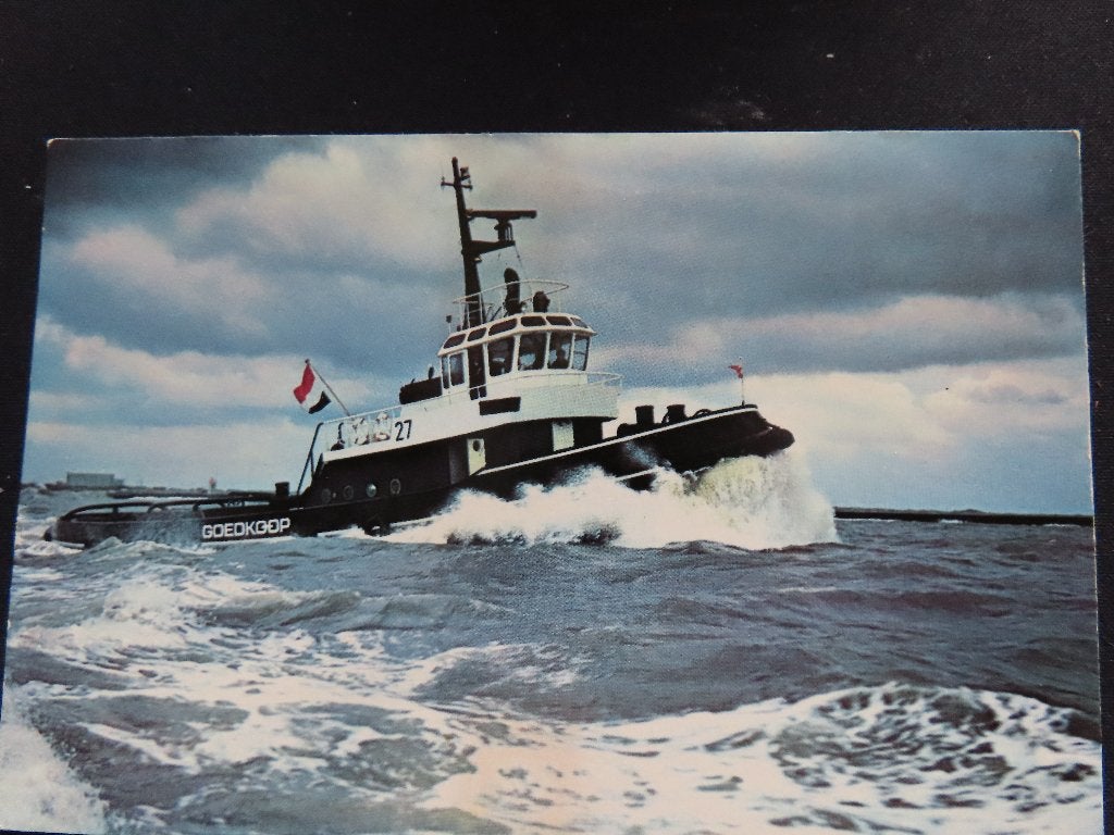 ansichtkaart sleepboot " Hendrik P. Goedkoop "Goedkoop 27, Ophalen of Verzenden, Zo goed als nieuw, Motorboot, Kaart, Foto of Prent