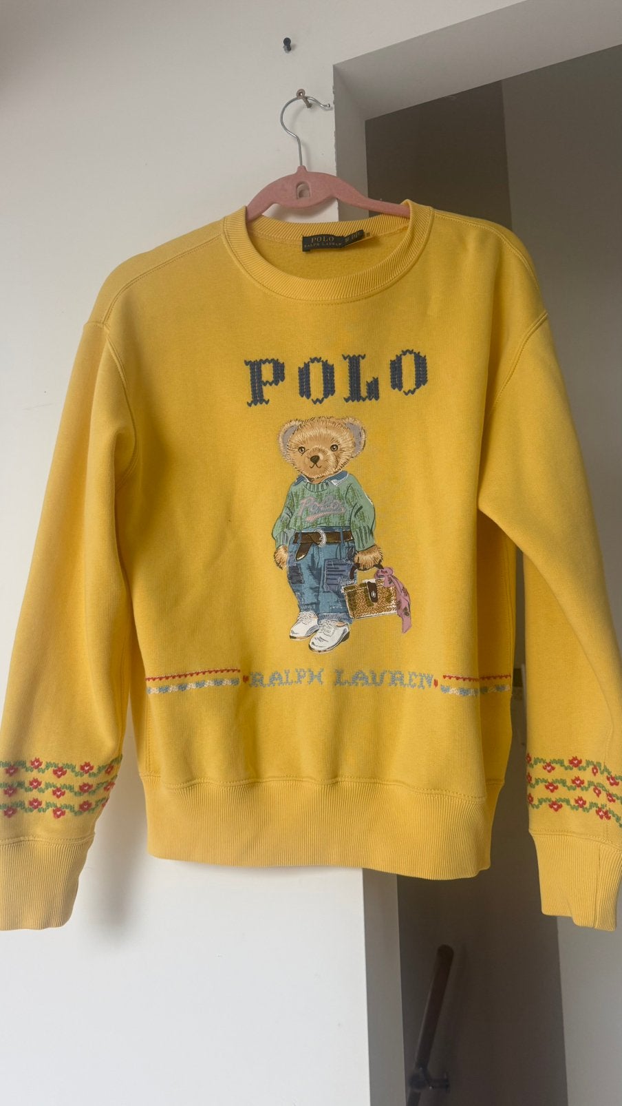 Polo Ralph Lauren New Orleans Bear Sweater - Maat XS, Ophalen of Verzenden, Zo goed als nieuw, Maat 34 (XS) of kleiner, Geel
