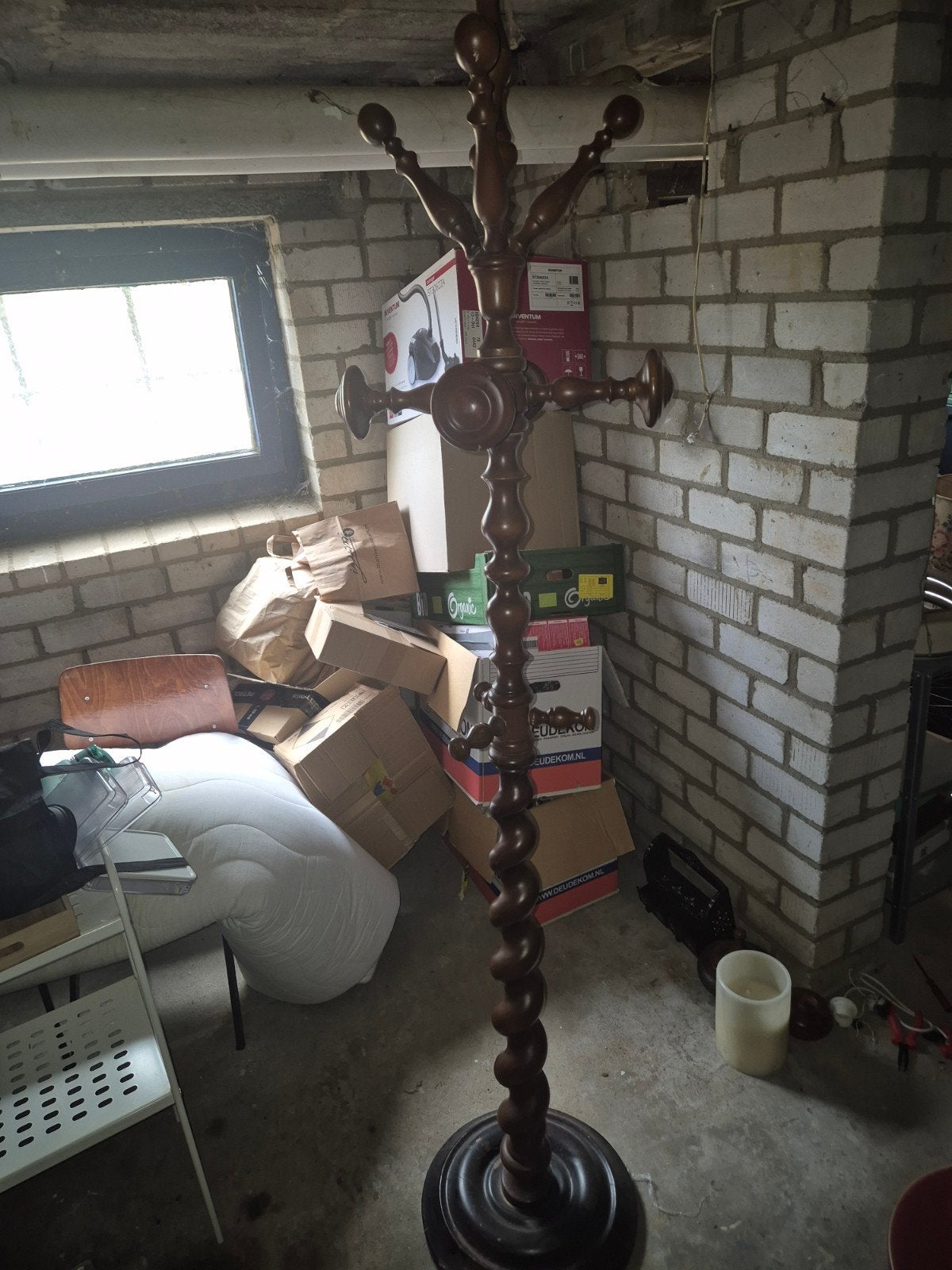 Antieke houten staande kapstok - Spiraalvormig, Huis en Inrichting, Gebruikt, Ophalen of Verzenden, Staande kapstok, 150 tot 200 cm