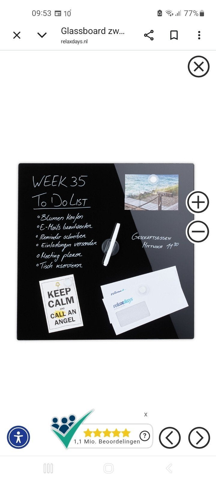 Glanzen memo bord, Huis en Inrichting, Ophalen, Nieuw, Magneetbord
