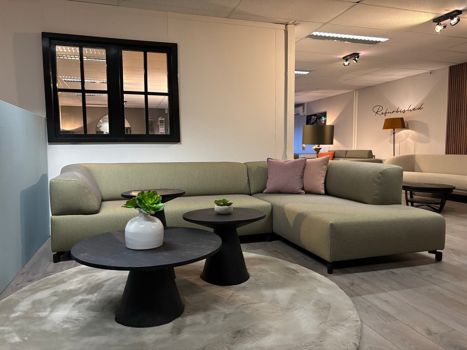 Leolux Faya Lobi Hoekbank  ploegstof Rye, Stof, 250 tot 300 cm, Hoekbank, Zo goed als nieuw