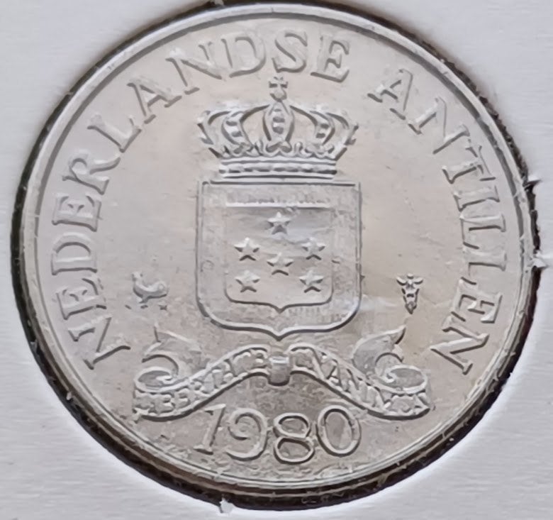 Nederlandse Antillen 25 cent - 1980, Ophalen of Verzenden, Koningin Juliana, 25 cent, Losse munt