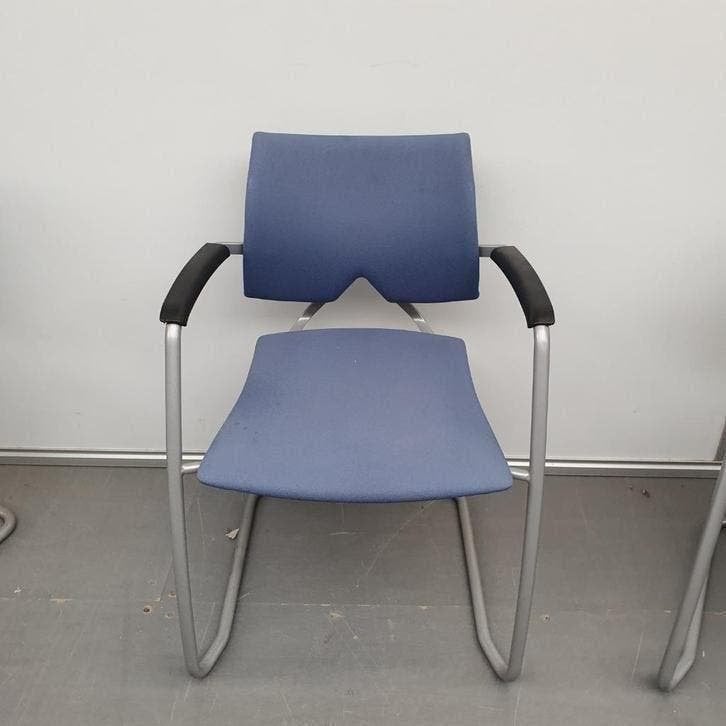 Set 4x Haworth vergaderstoelen met blauwe stof, Ophalen, Gebruikt, Blauw, X
