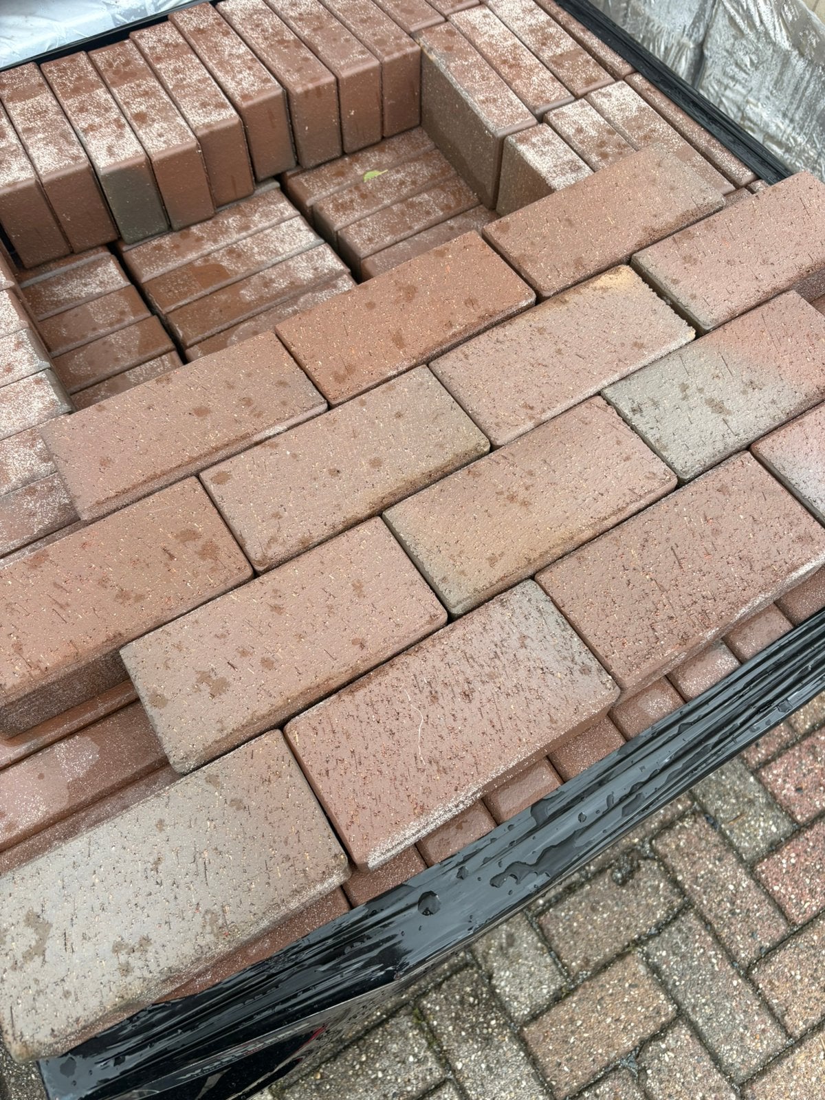 Gebakken klinker 200x100x52mm Rood Genuanceerd, Tuin en Terras, Tegels en Klinkers, Ophalen, Nieuw, Keramiek, Klinkers