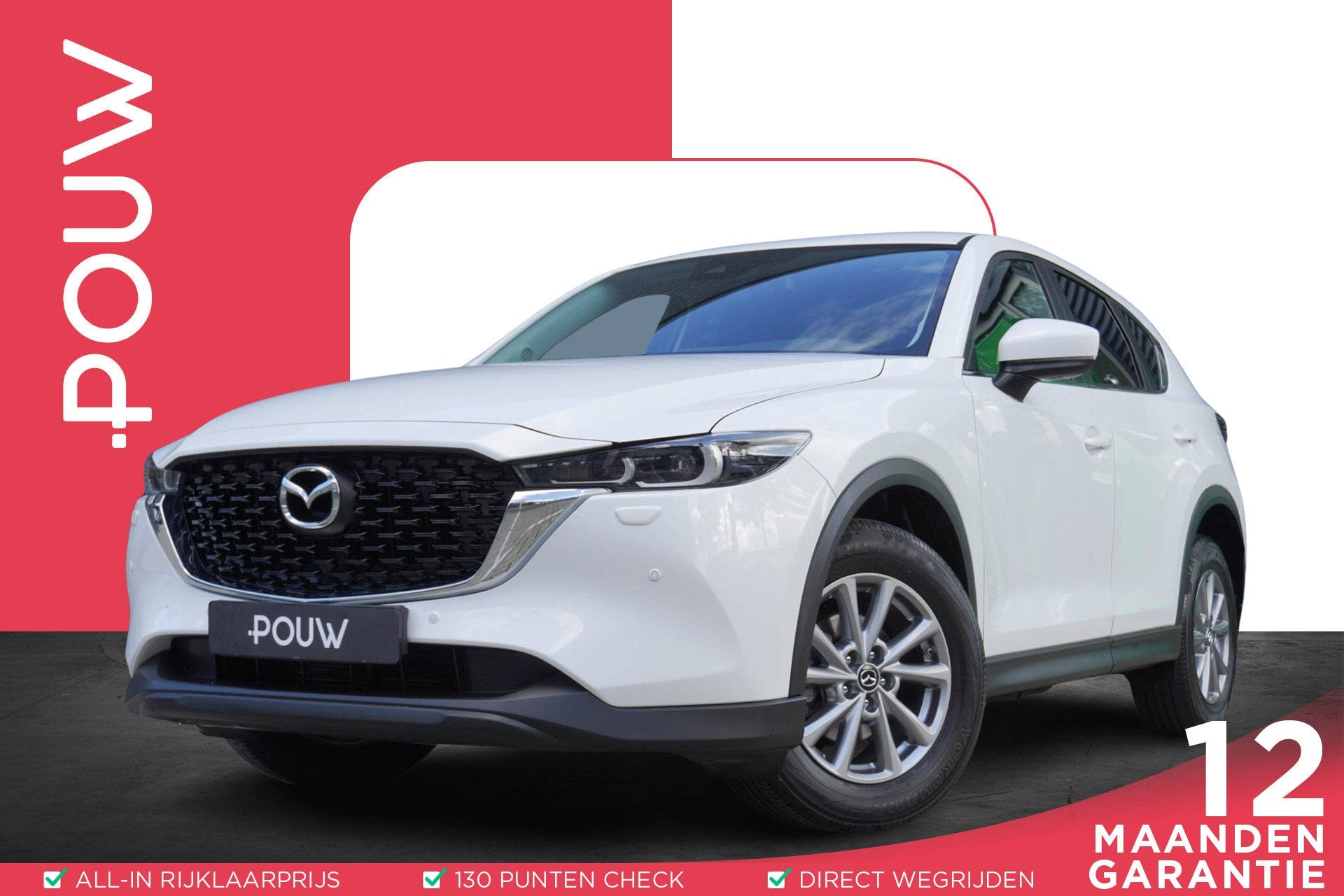 Mazda CX-5 2.0 SkyActiv-G 165pk AUT Comfort | Trekhaak | Stu, Auto's, Stof, Gebruikt, 4 cilinders, Wit