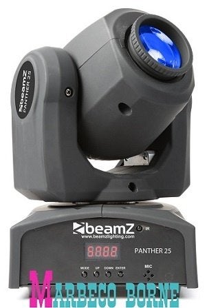 Moving Head LED Spot Panther 25, DMX, afstandsbediening, Geluidgestuurd, Nieuw, Info@marbeco.nl, BeamZ