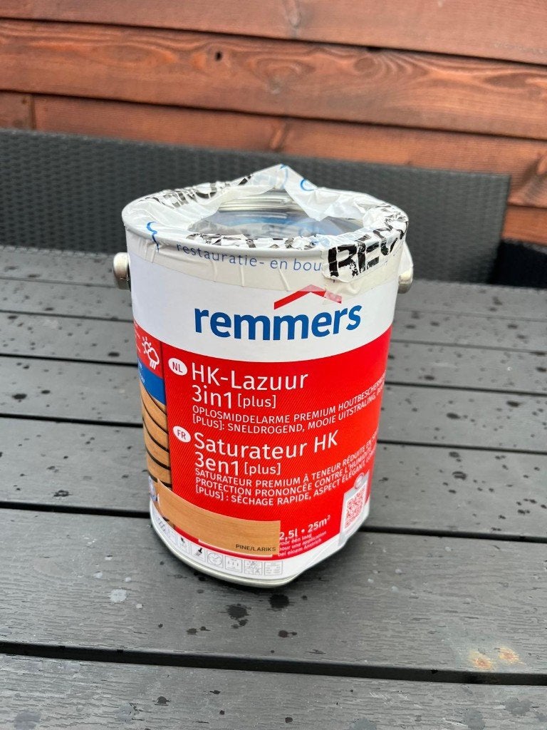 Remmers HK Lazuur 3in1 - Pine Lariks 2,5 liter, Doe-het-zelf en Verbouw, Verf, Beits en Lak, Overige kleuren, Nieuw, Beits, Ophalen of Verzenden