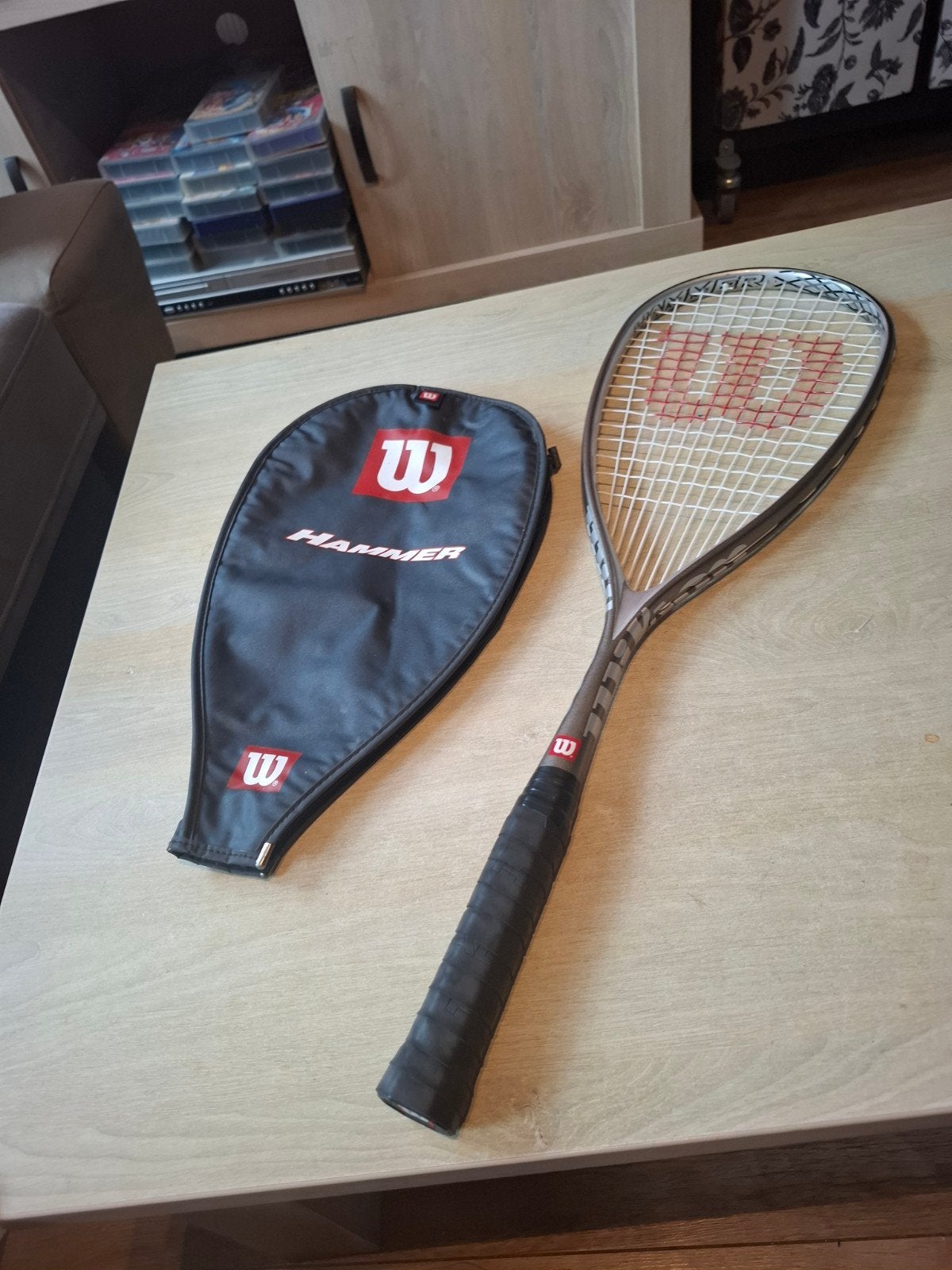Wilson Hammer Pro Squash Racket met Hoes, Sport en Fitness, 1 Prudential Plaza, 130 E Randolph St, Chicago, IL 60601, USA, Gebruikt