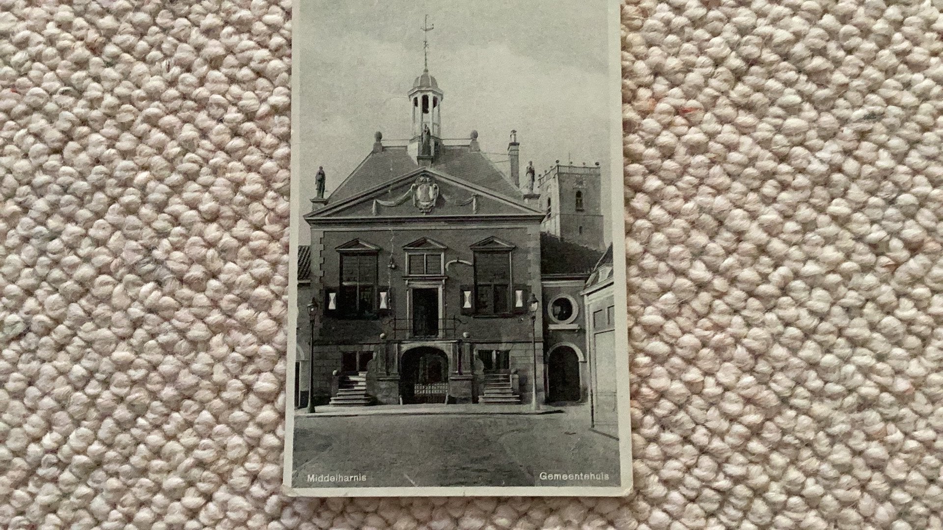 Ansichtkaart Middelharnis Gemeentehuis 1937. 988, Ophalen of Verzenden, 1920 tot 1940, Gelopen, Zuid-Holland