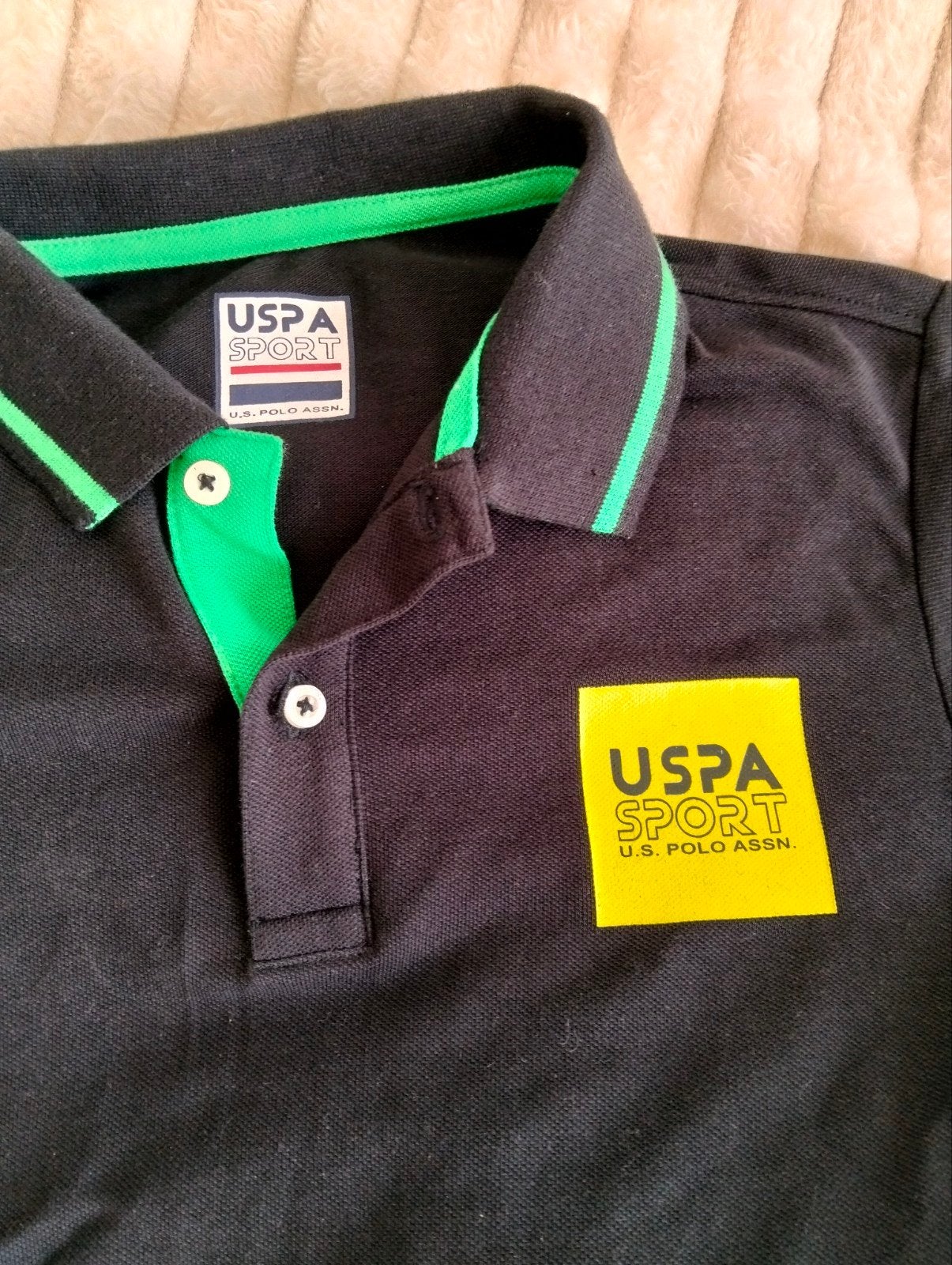 Nieuw USPA Sport Poloshirt Zwart/Groen, Jongen of Meisje, Nieuw, Ophalen of Verzenden, Shirt of Longsleeve