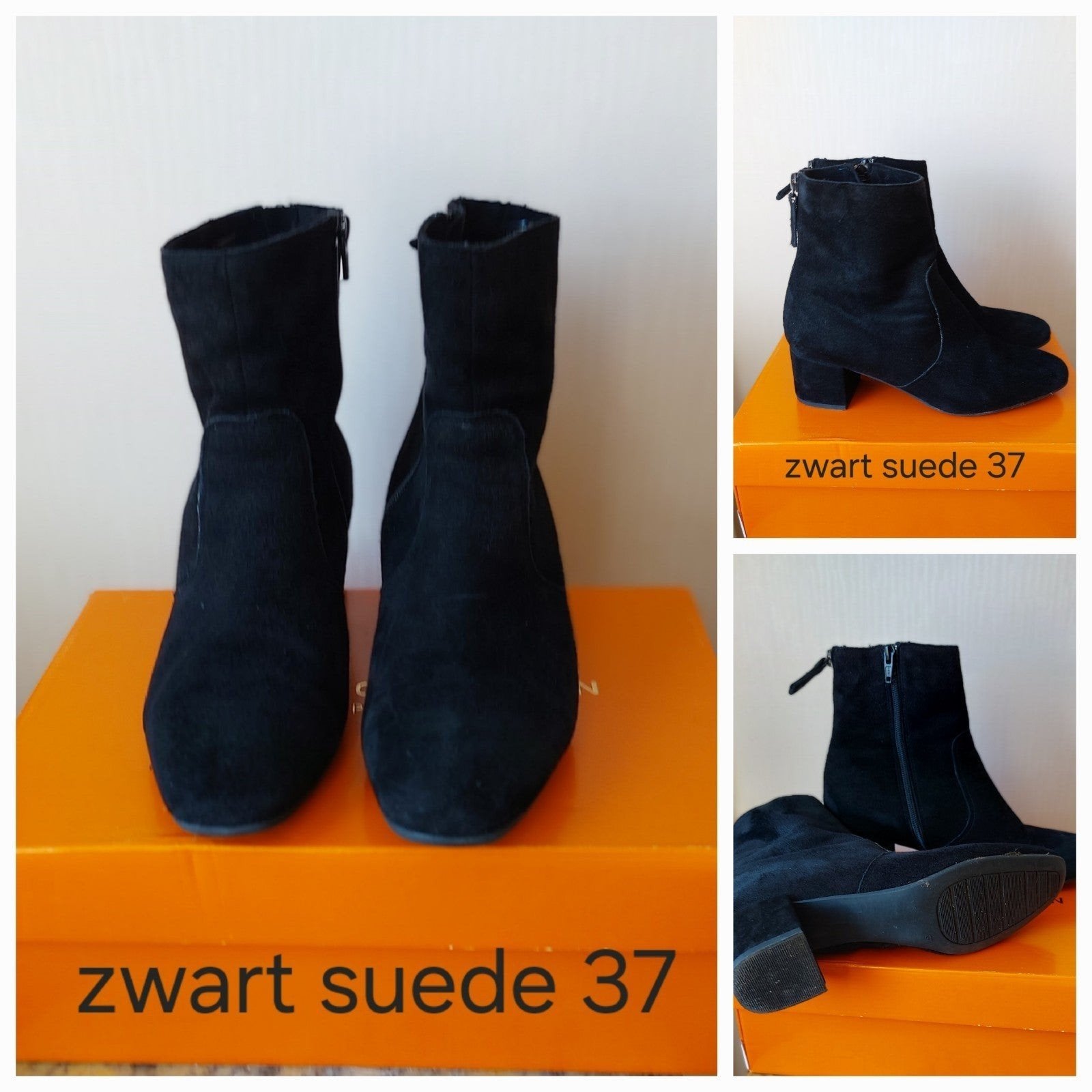 suède zwarte laarzen laag model 37, Zwart, Lage of Enkellaarzen, Ophalen of Verzenden, Zo goed als nieuw