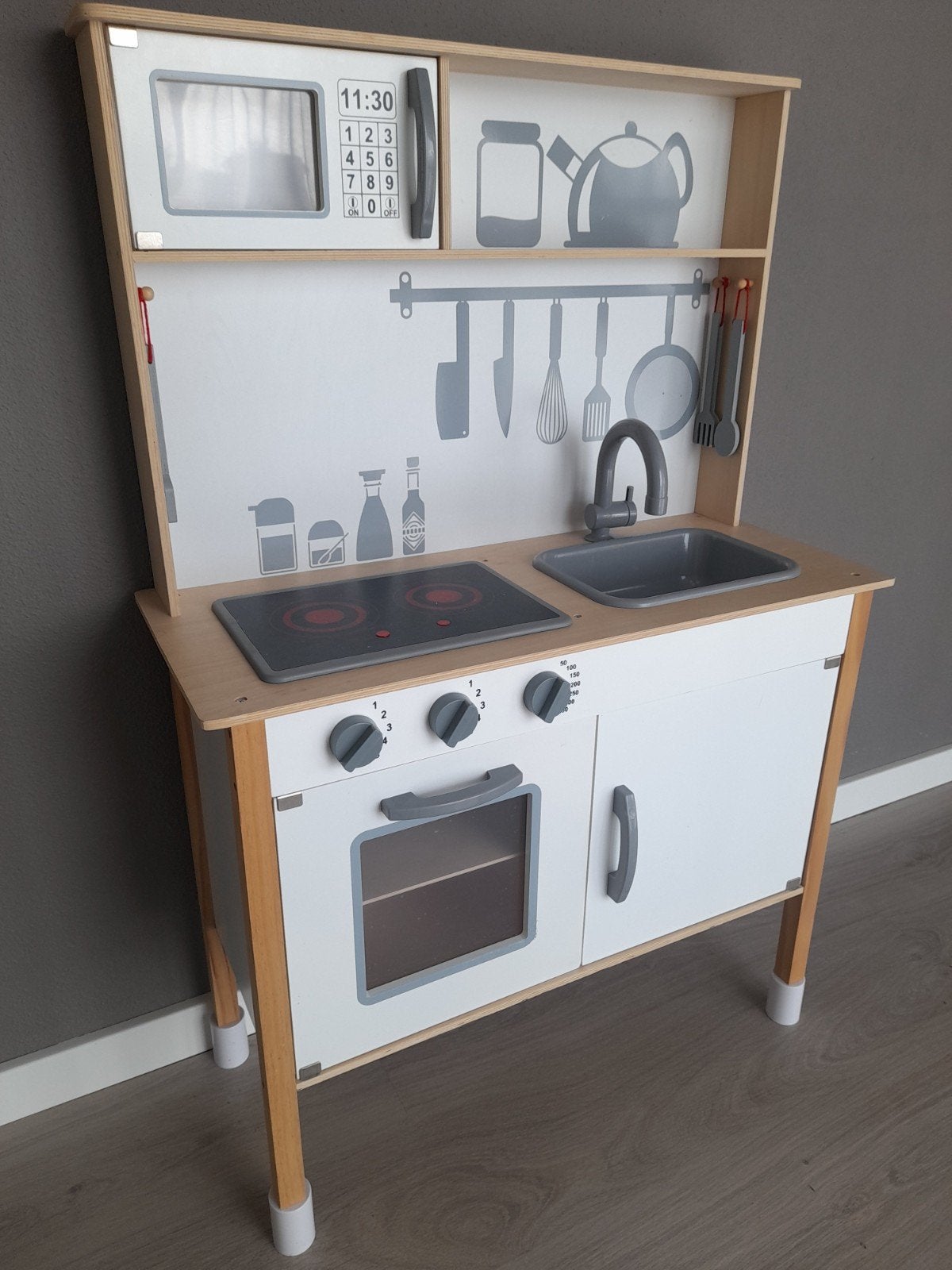 Houten speelkeuken met uitgebreide accessoires set, Ophalen