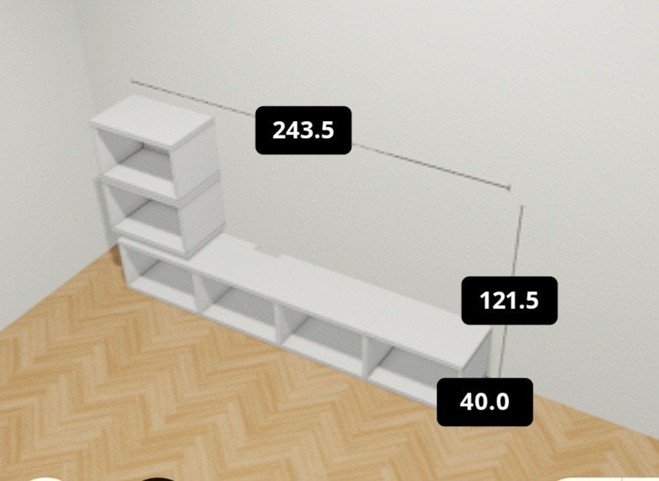 Modulaire witte tv kast met deurtjes en glasplaten Ikea, Ophalen, 25 tot 50 cm, 100 tot 150 cm