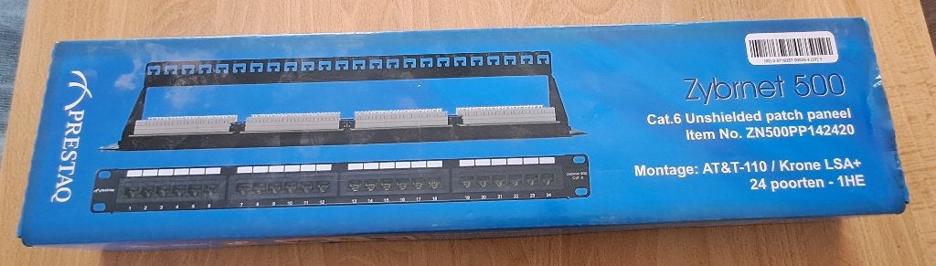 Prestaq Zybrnet 500 patchpaneel Cat 6 24 poorten (nieuw), Computers en Software, Netwerk switches, 24 poorts, Prestaq, Nieuw, Ophalen of Verzenden
