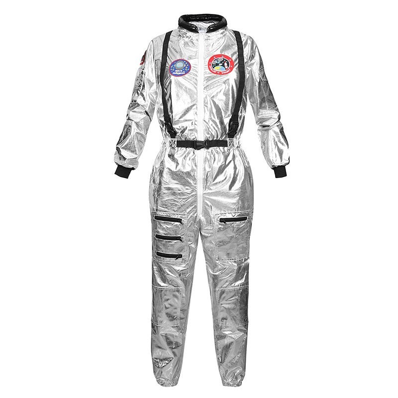 Zilver astronauten kostuum astronaut ruimtepak maanpak, Verzenden, Nieuw, Overige maten, Overige thema's