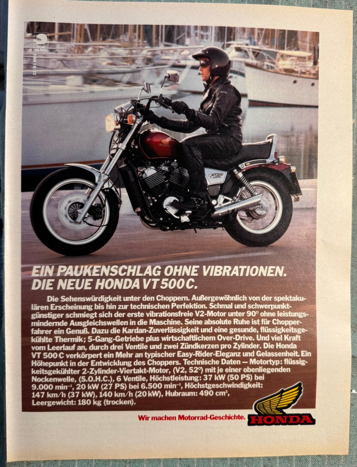 Advertentie 1983 Honda VT500C, Verzenden, Zo goed als nieuw, Motoren