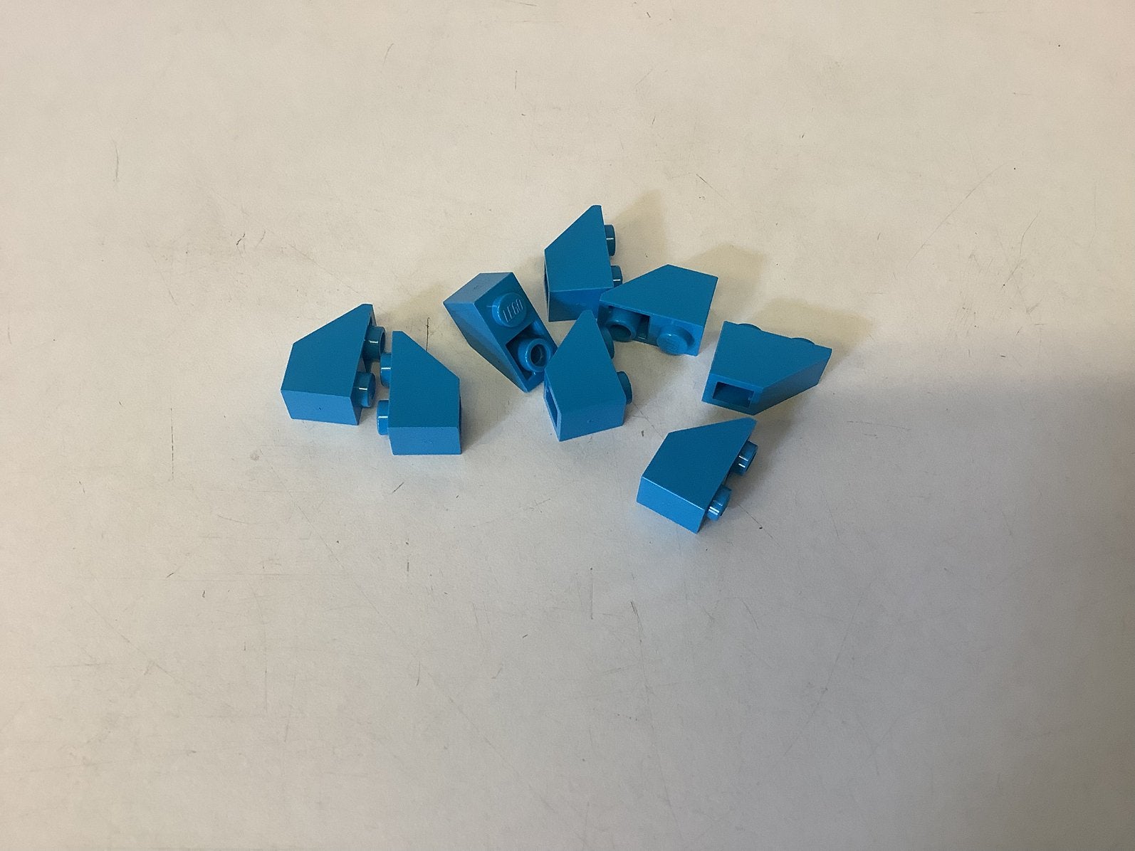Lego dakpan 45 2x1 omgekeerd azuurblauw, Ophalen of Verzenden, Gebruikt, Losse stenen, Lego