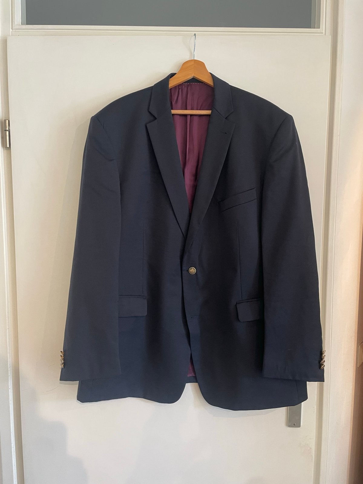 Bogart Heren Colbert Wol Maat 58 Donkerblauw, Ophalen of Verzenden, Gedragen, Maat 52/54 (L), Blauw