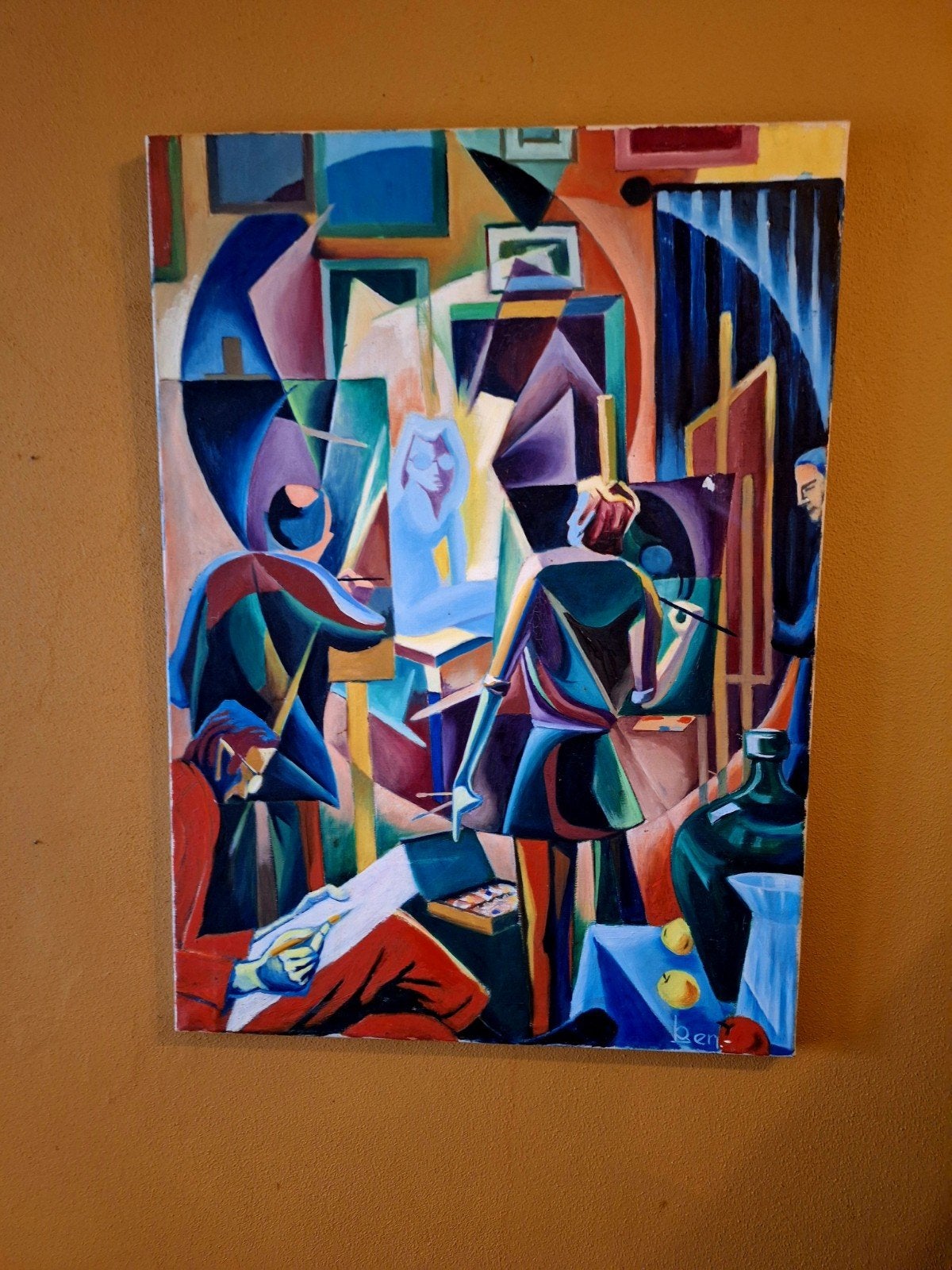 Abstract olieverfschilderij, 50x70 cm, Antiek en Kunst, Kunst | Schilderijen | Klassiek, Ophalen of Verzenden