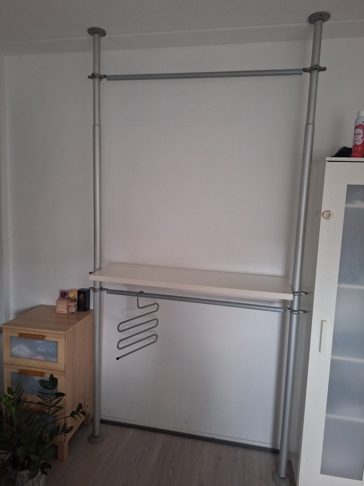 Ikea Kledingrek met plank en stangen - Verstelbaar, Ophalen, Gebruikt