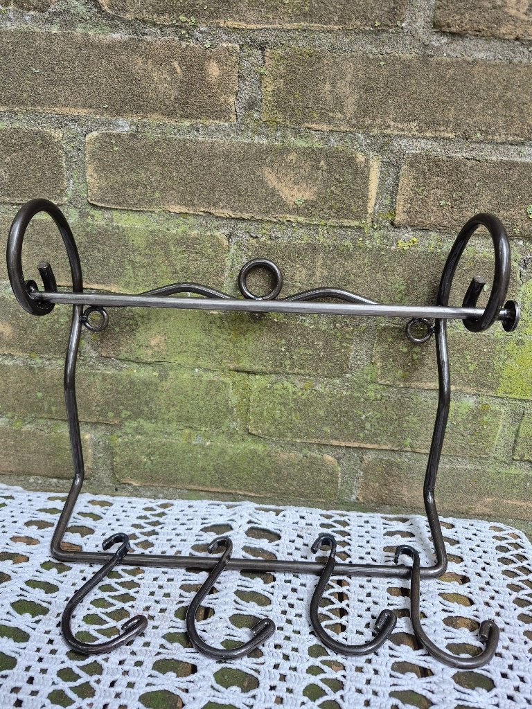 Metalen keukenrolhouder met 4 haken, Overige typen, Ophalen of Verzenden, Zo goed als nieuw, Zwart