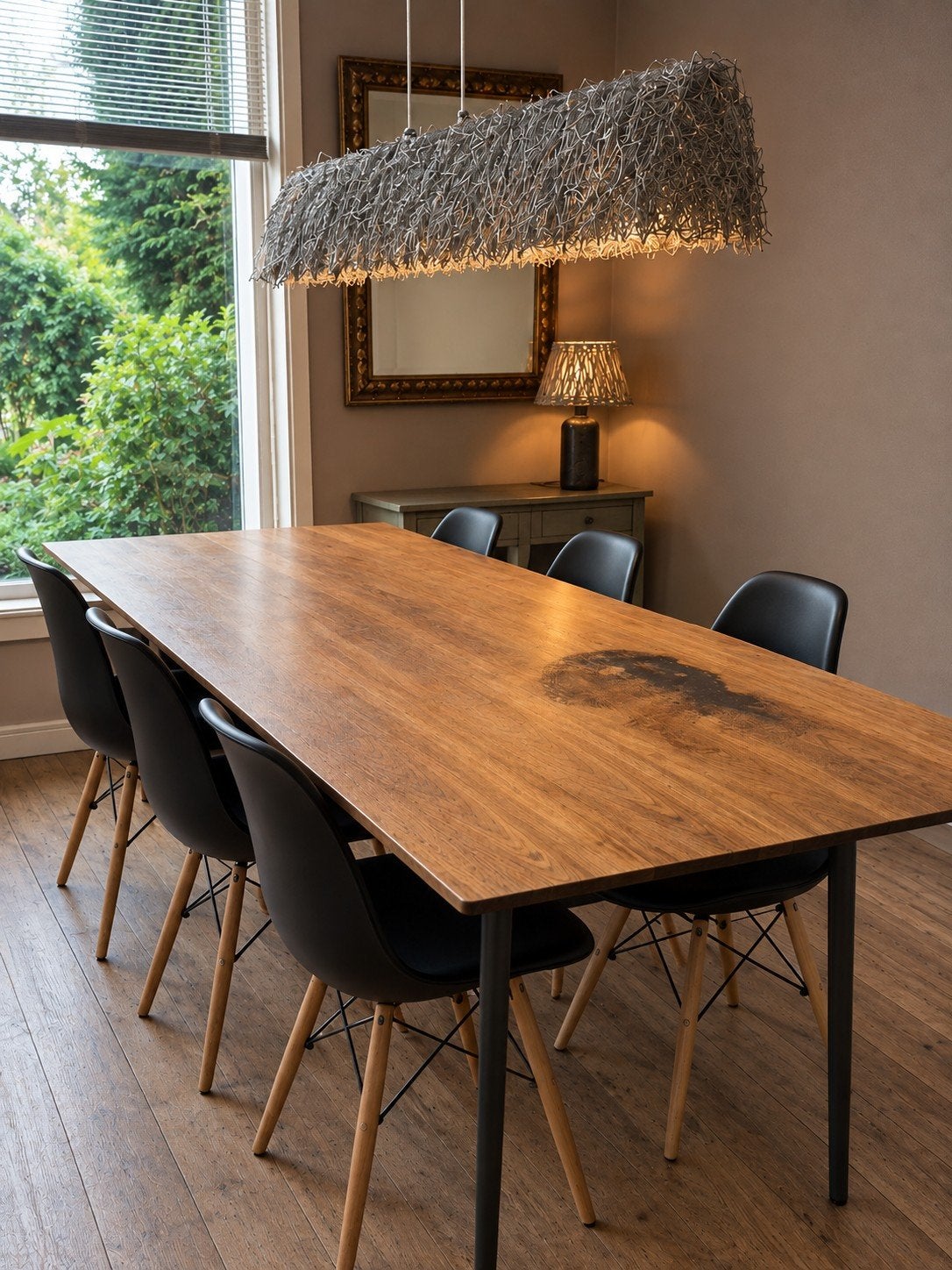 Eettafel met 6 stoelen, Gebruikt, 50 tot 100 cm, Vijf personen of meer, Modern industrieel