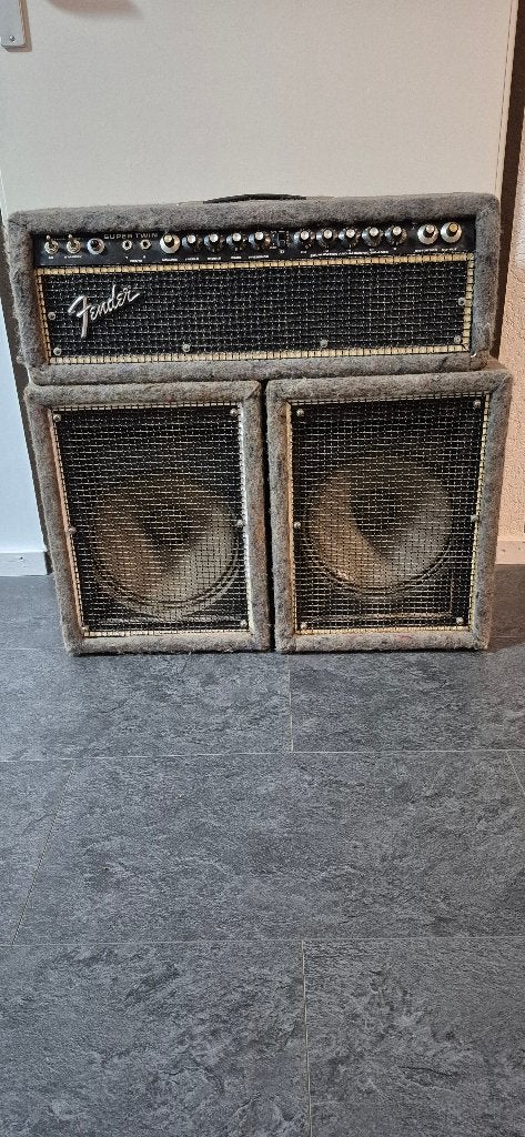 Fender Super Twin top 2x losse 1x12" speakerkasten vintage, Ophalen, Gebruikt, Gitaar, 100 watt of meer