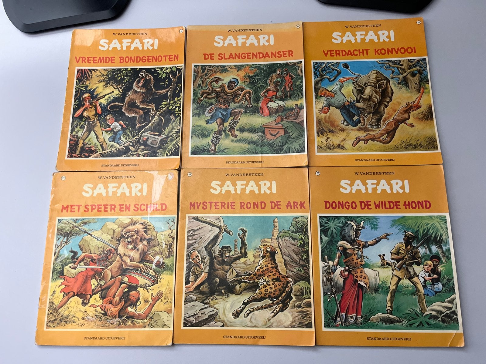 W. Vandersteen - Safari reeks (6 stripboeken) - Gebruiksspor, Boeken, Meerdere stripboeken, Ophalen of Verzenden, Gelezen