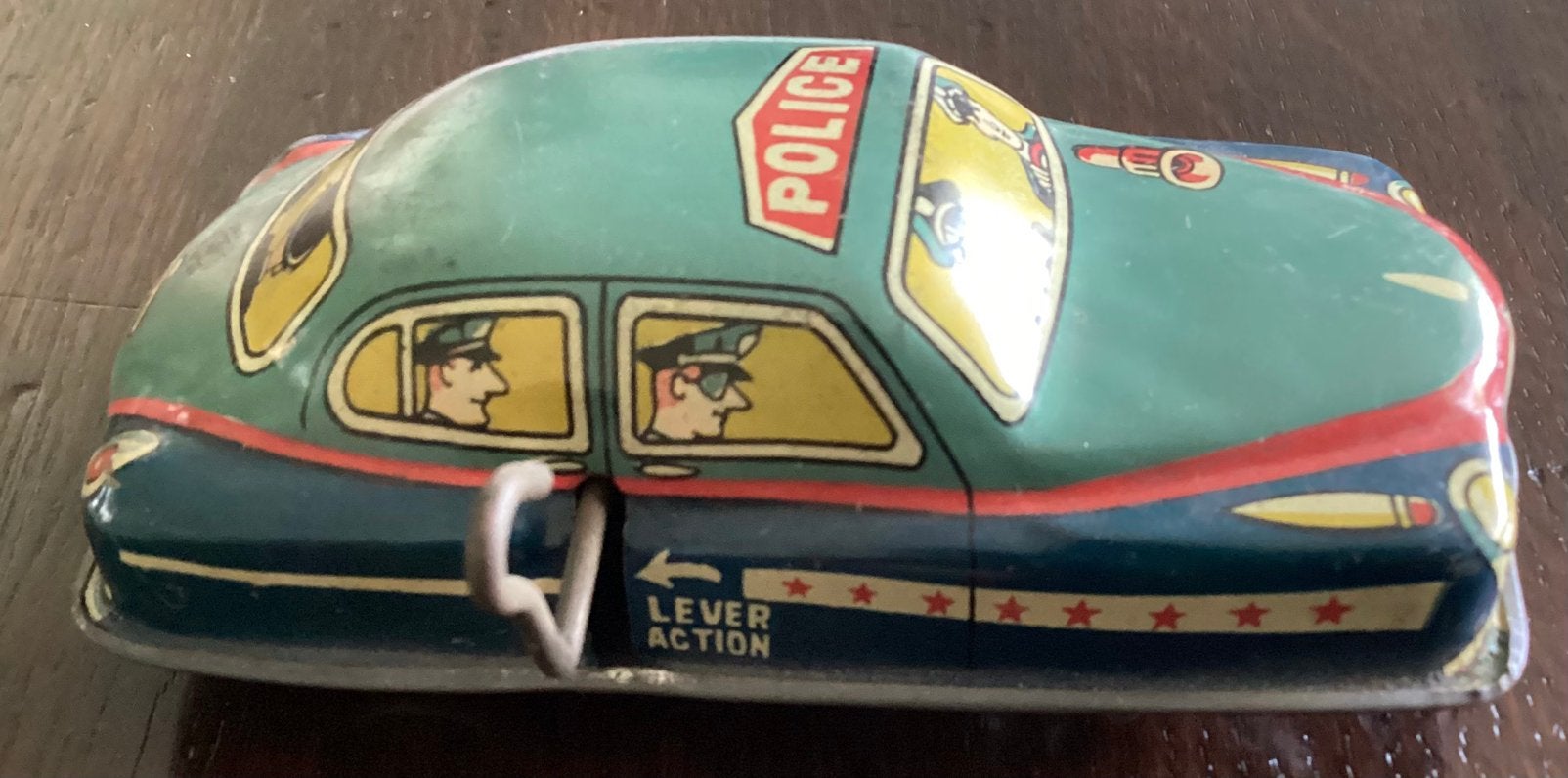 VHTF oud blikken 1950 politie autotje,MT,Modern Toys,Japan, Ophalen