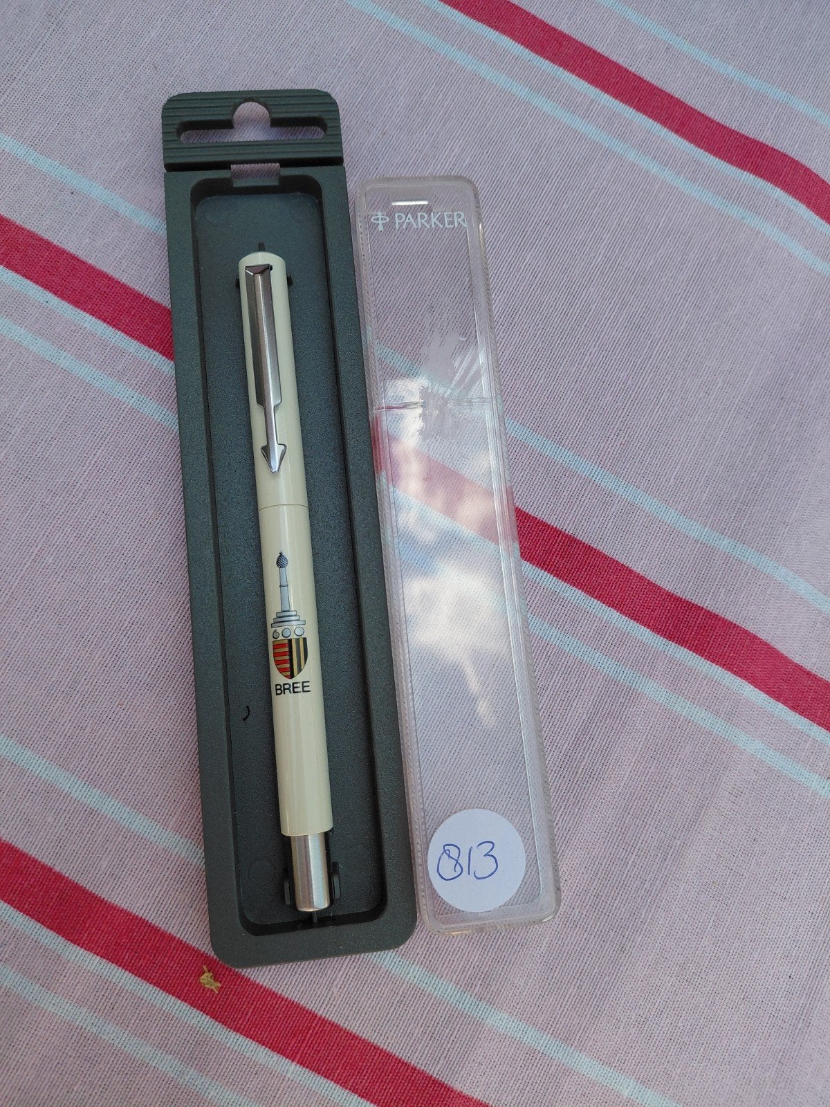 Vintage Parker pen met BREE logo in originele verpakking, Parker, Overige typen, Ophalen of Verzenden, Met reclame