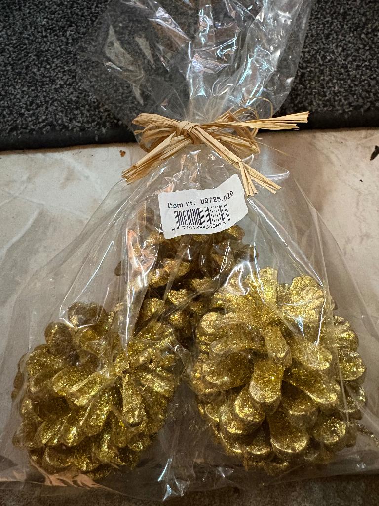 Gouden Dennenappels, Overige materialen, Overige stijlen, Nieuw, Ophalen of Verzenden