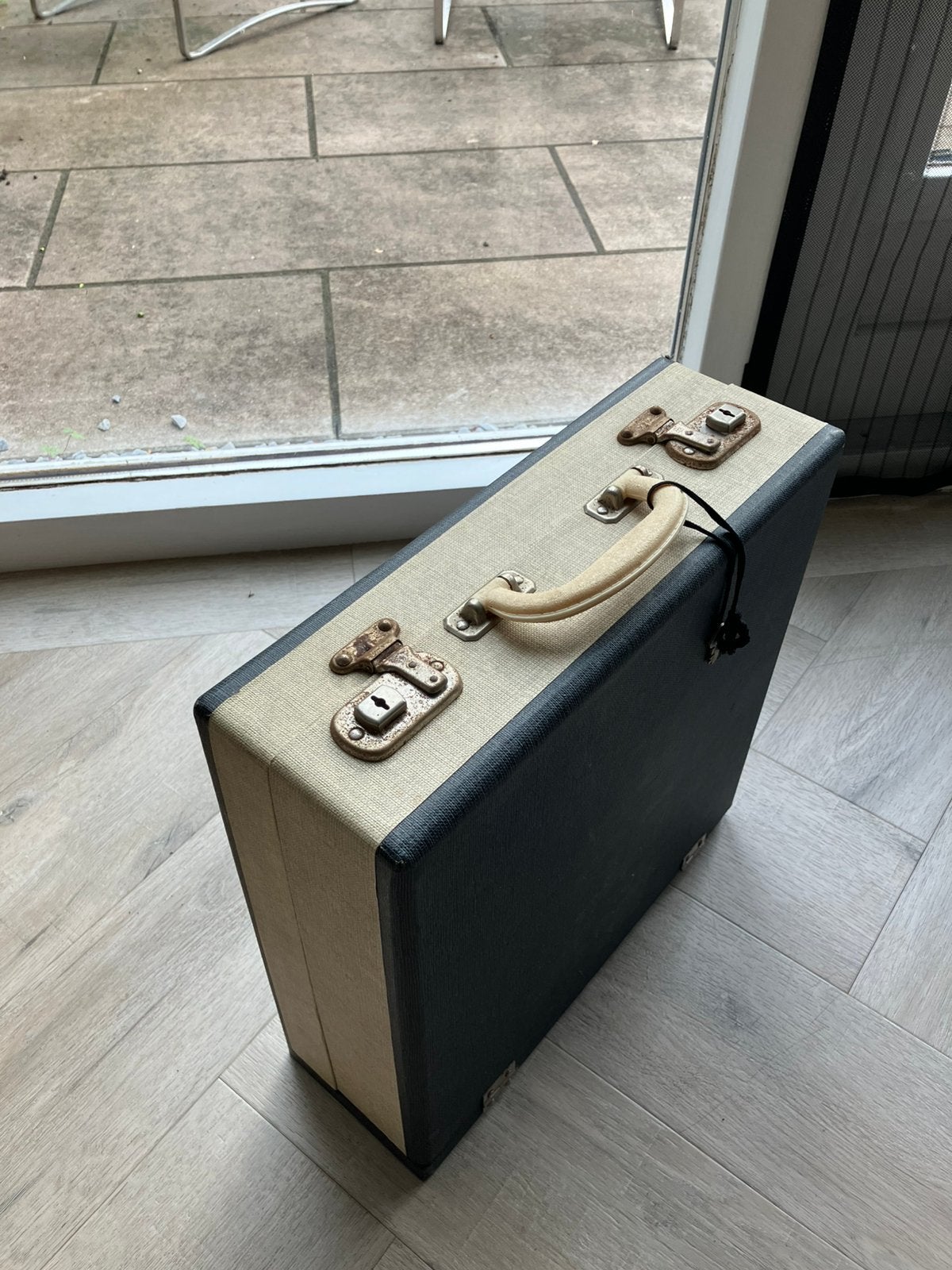 Vintage platenkoffer compleet met sleuteltje, Verzamelen, Retro, Ophalen of Verzenden