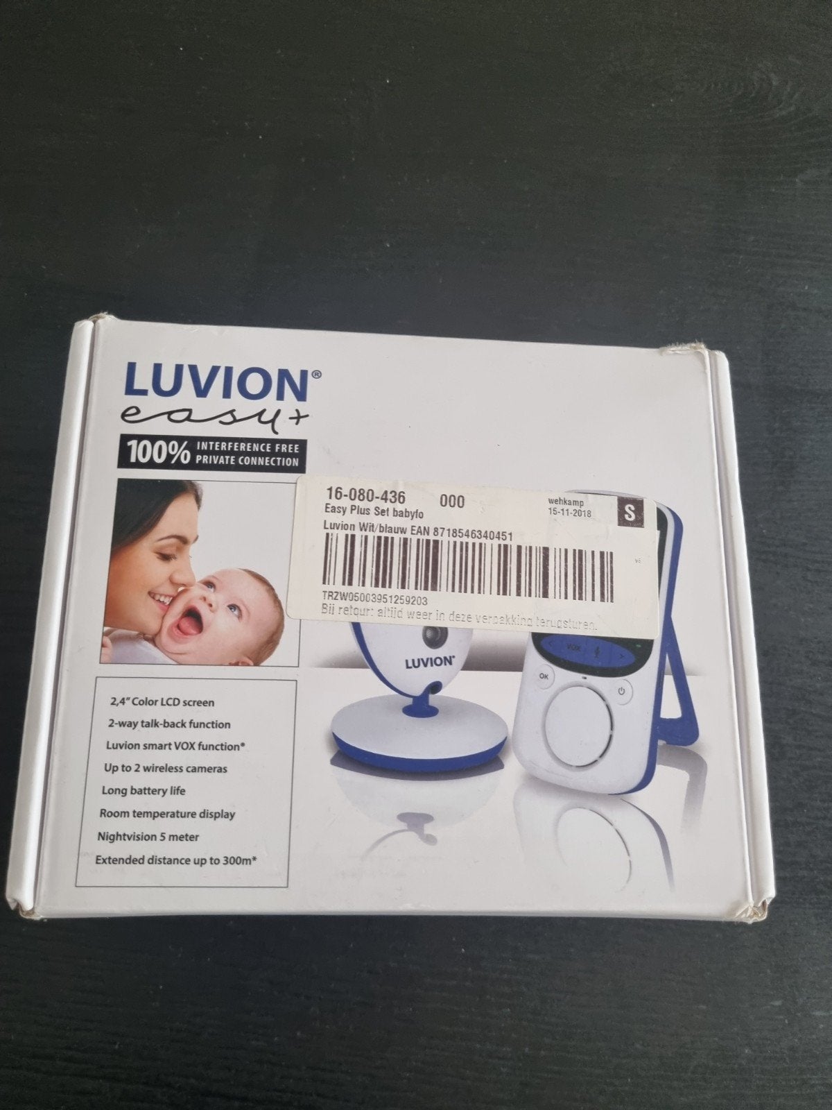 Luvion Easy Plus Babyfoon met camera en terugspreekfunctie, Kinderen en Baby's, Ophalen of Verzenden, Zo goed als nieuw, 250 meter of meer