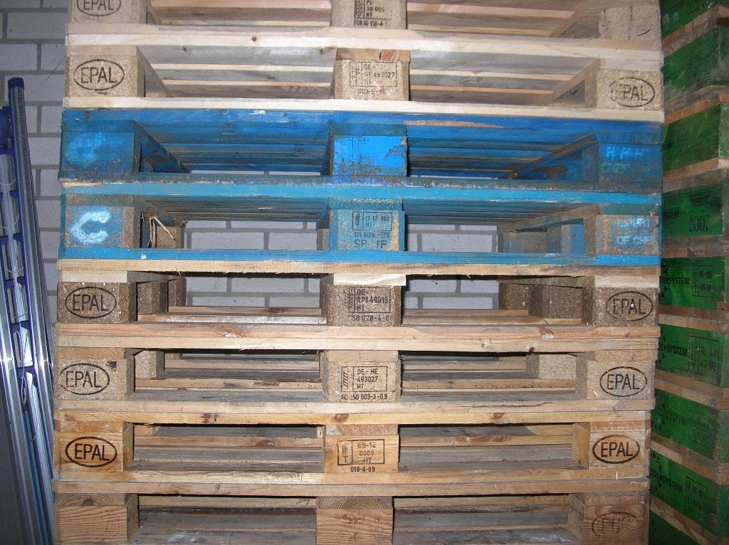 party Europallet z.g.a.n, Doe-het-zelf en Verbouw, Hout en Planken, Ophalen, Zo goed als nieuw, 50 mm of meer, Pallet