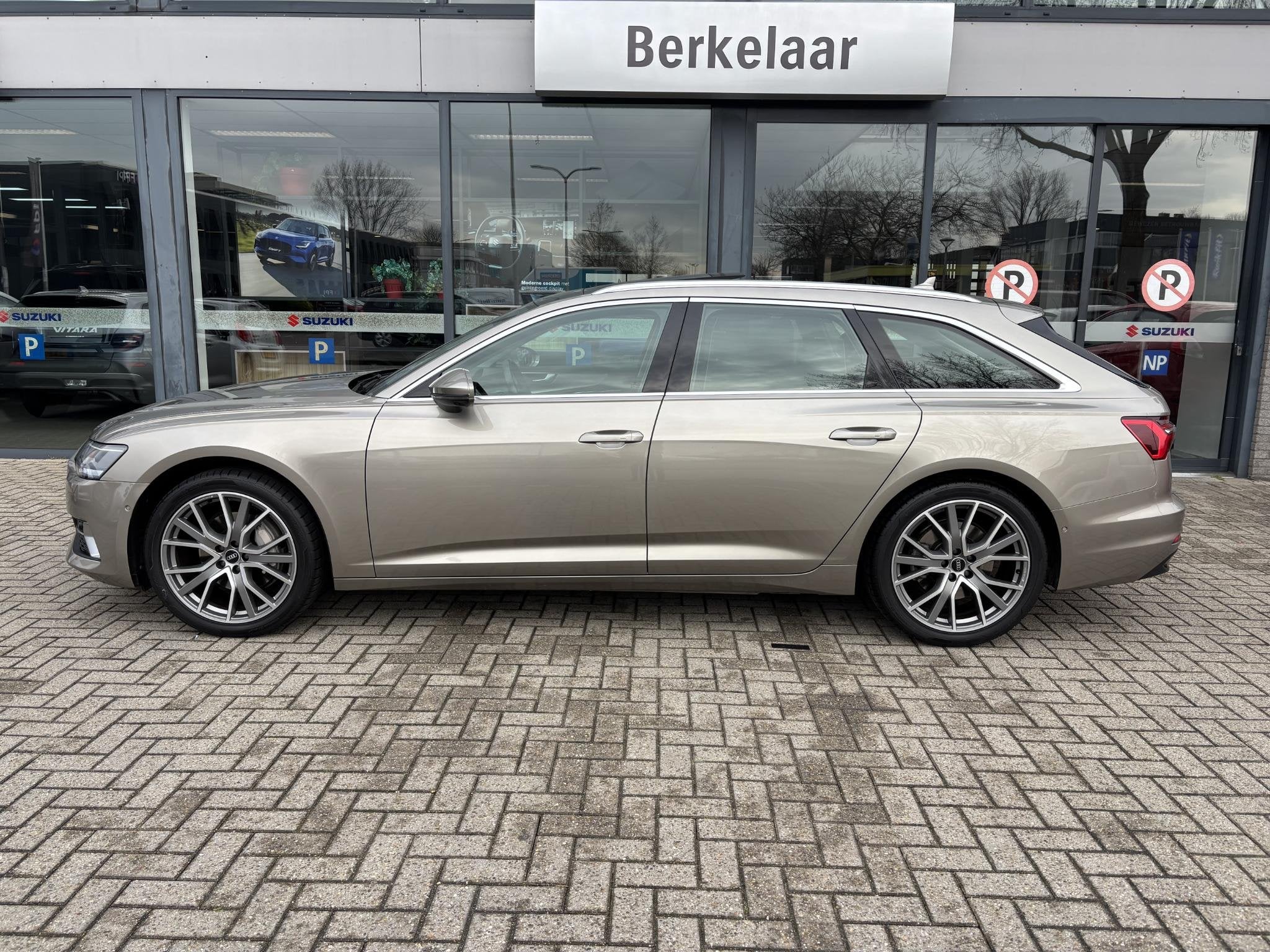 Audi A6 Avant 45 TFSI Sport Pro Line S | Panorama dak | lede, Auto's, Audi, Gebruikt, 4 cilinders, Leder en Stof, Beige