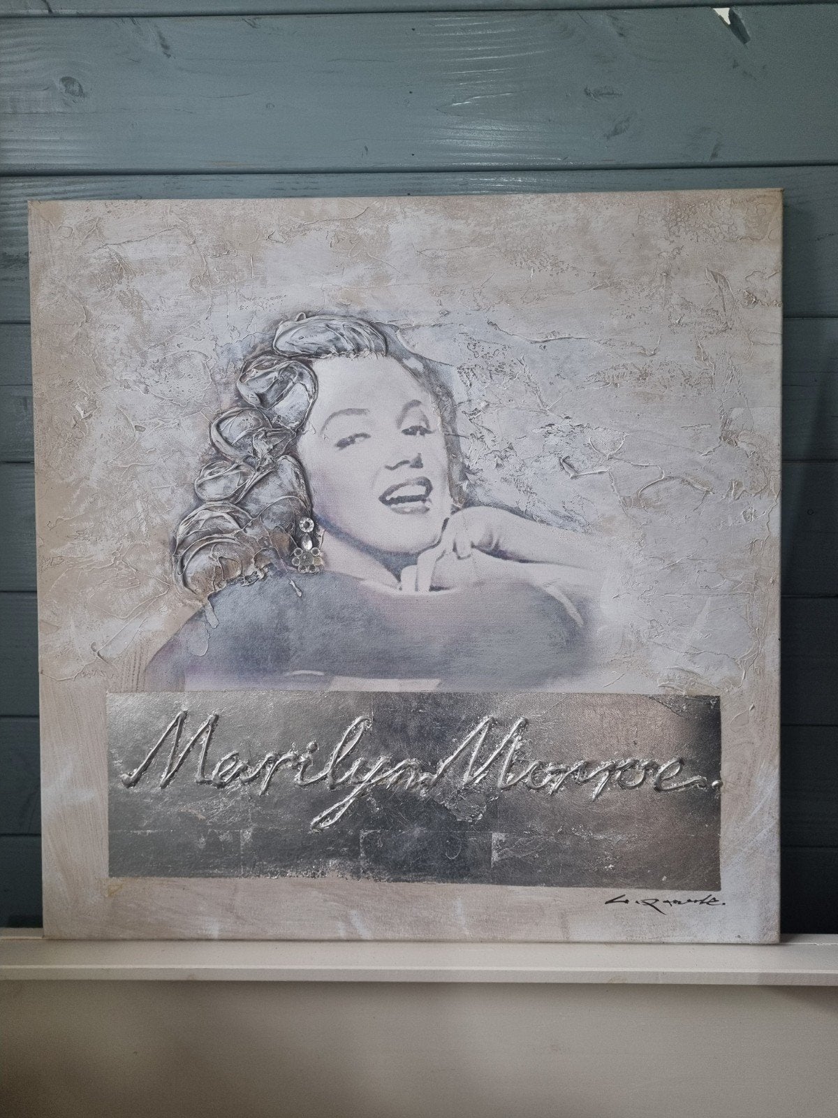Marilyn Monroe schilderij met textuur en 3D-effect, Antiek en Kunst, Film, 3D-effect, Ophalen of Verzenden, Gemengde techniek