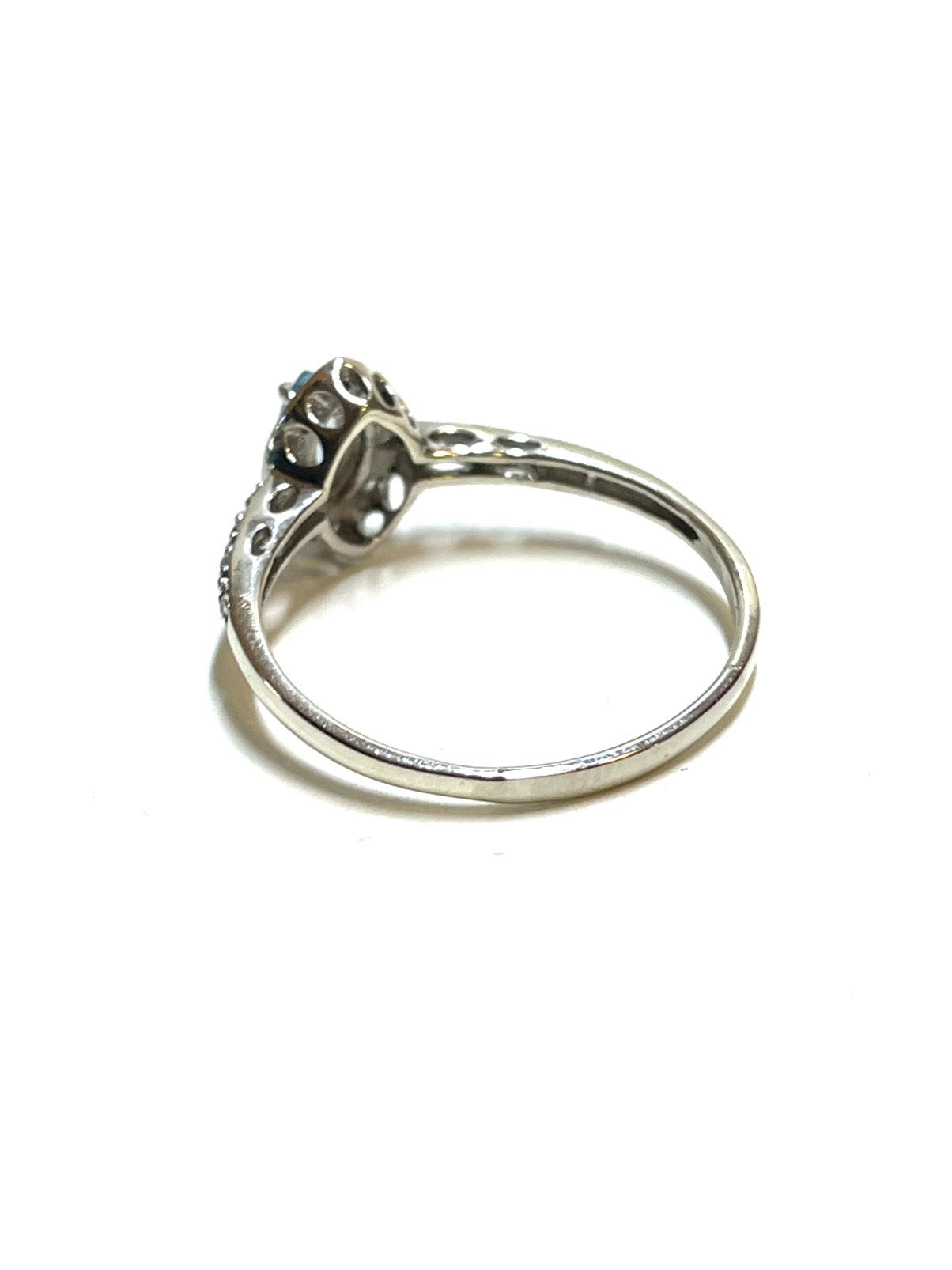 9k gouden ring met een topaas en zirkonia, -, 19 tot 20, -, Ophalen of Verzenden