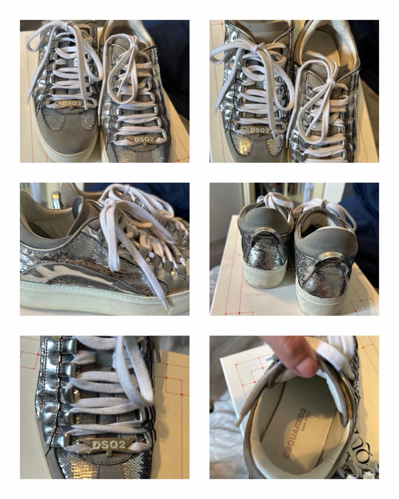 Dsquared2 sneakers maat 37,5 zilver, Kleding | Dames, Schoenen, Ophalen of Verzenden, Gedragen, Overige kleuren, Sneakers of Gympen