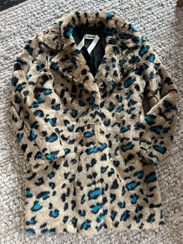 SPOOM statement panterprint faux fure jas maat S, Maat 38/40 (M), Overige kleuren, Spoom, Ophalen of Verzenden