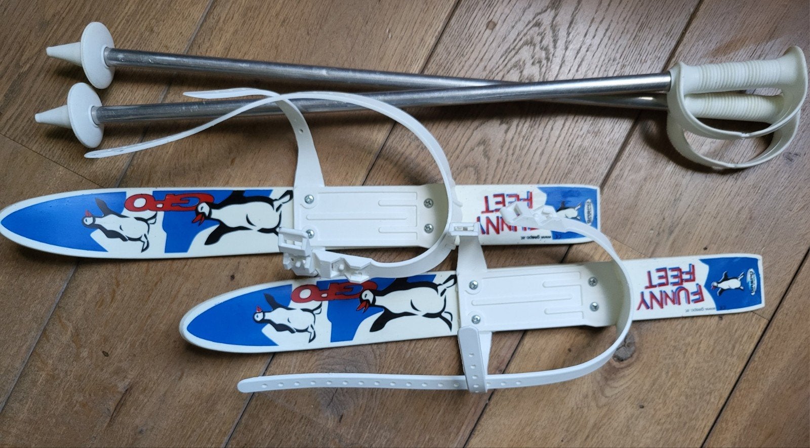 Funny Feet Kinderski's (50cm) met Stokken – ZGAN, Sport en Fitness, Skiën en Langlaufen, Overige merken, Ophalen of Verzenden