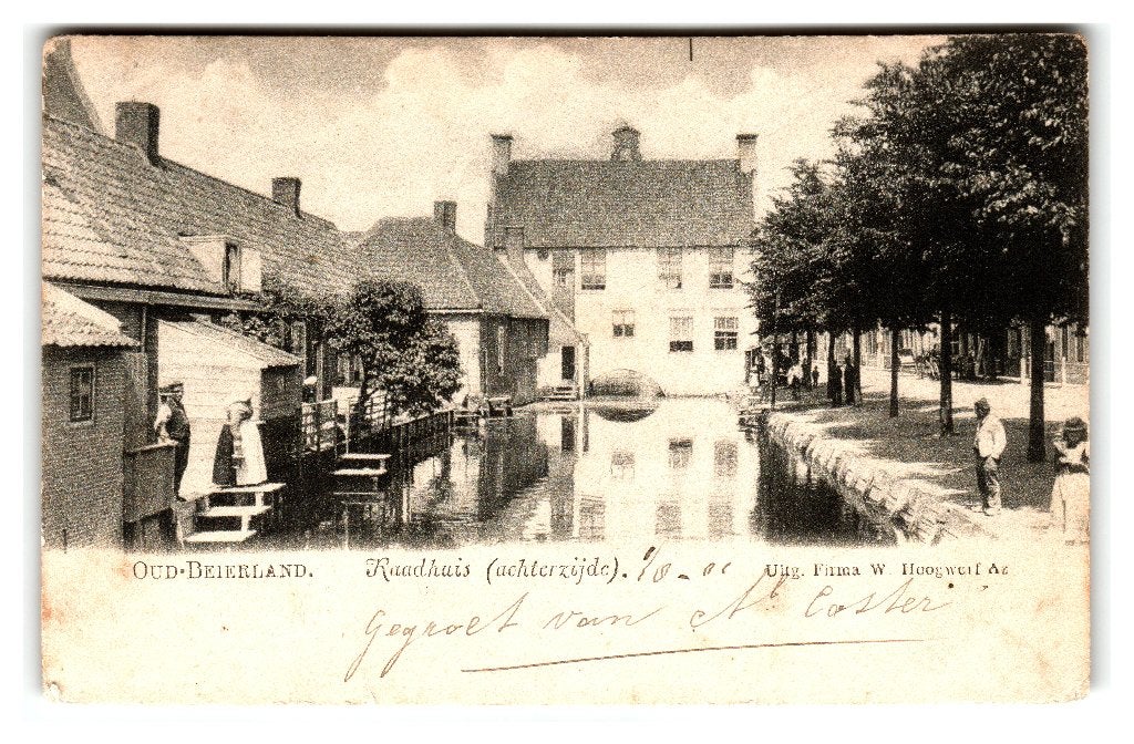 Oud-Beijerland, Raadhuis (achterzijde), Verzenden, Voor 1920, Gelopen, Zuid-Holland