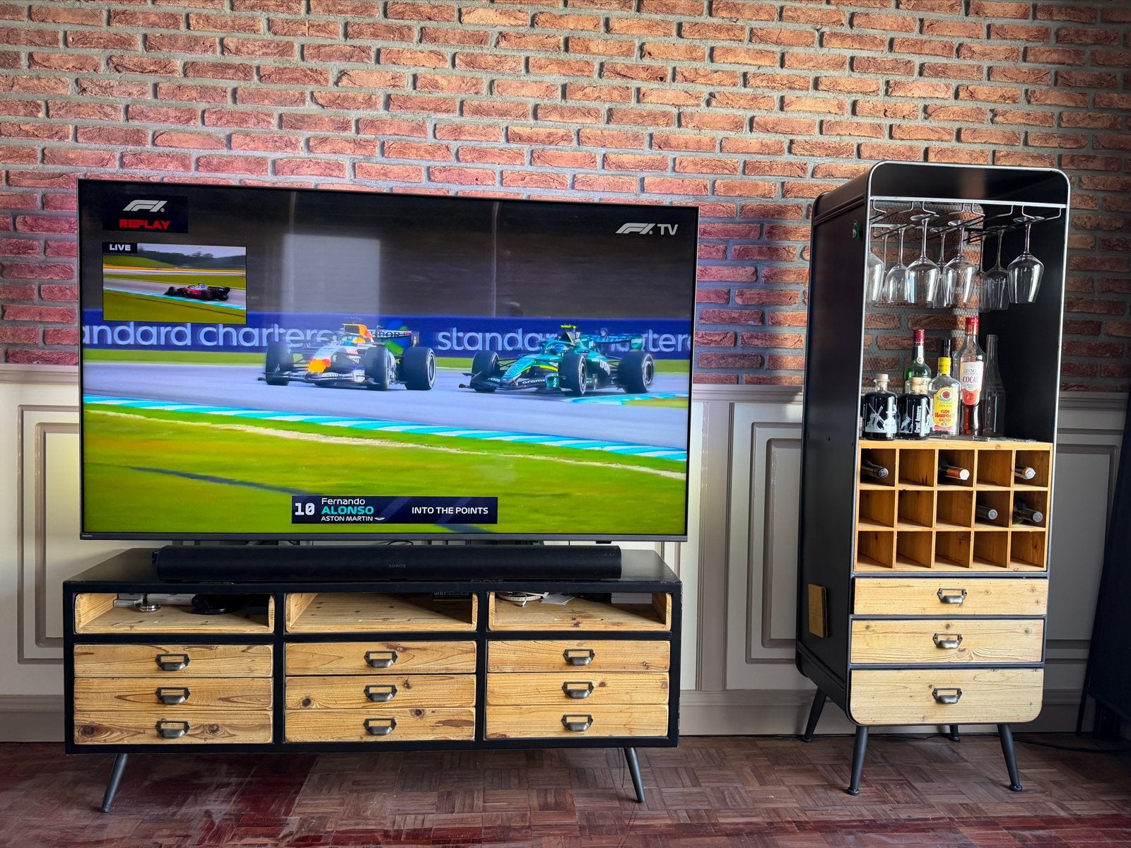 Set: TV meubel en drankkast in industriële stijl
