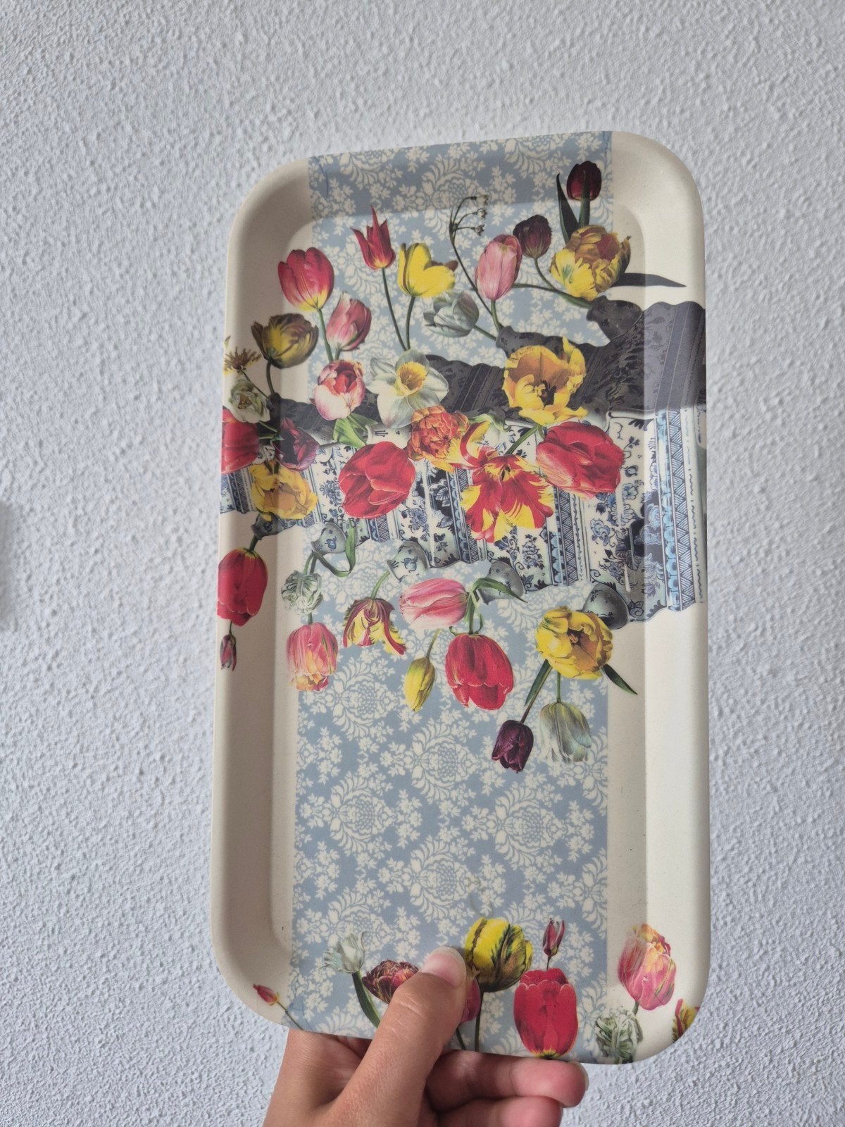 Dienblad met bloemenprint - Bamboe Collectie, Ophalen of Verzenden