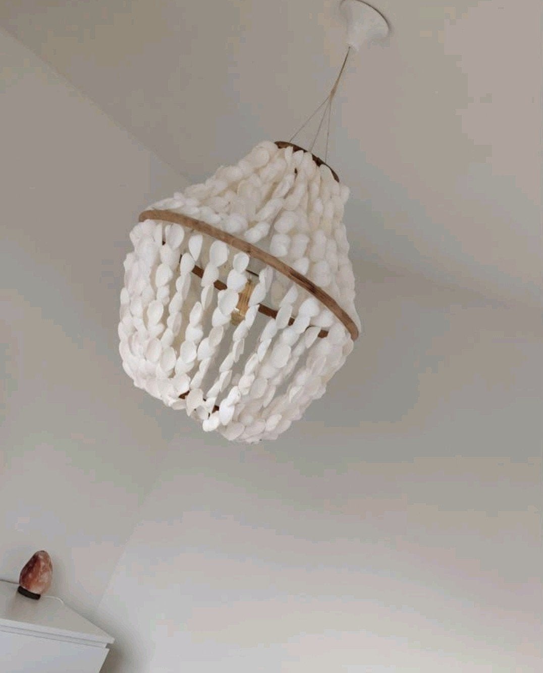 Hanglamp met schelpen - Bohemian stijl, Ophalen, Zo goed als nieuw, Natuurlijk materiaal, Bohemian