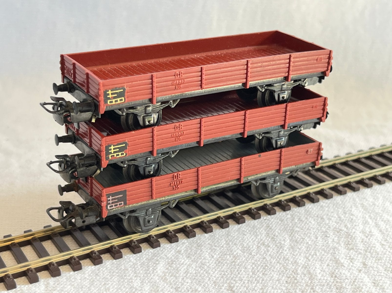 3x Marklin DB lageboordwagons H0, Wisselstroom, Gebruikt, Wagon, Ophalen of Verzenden