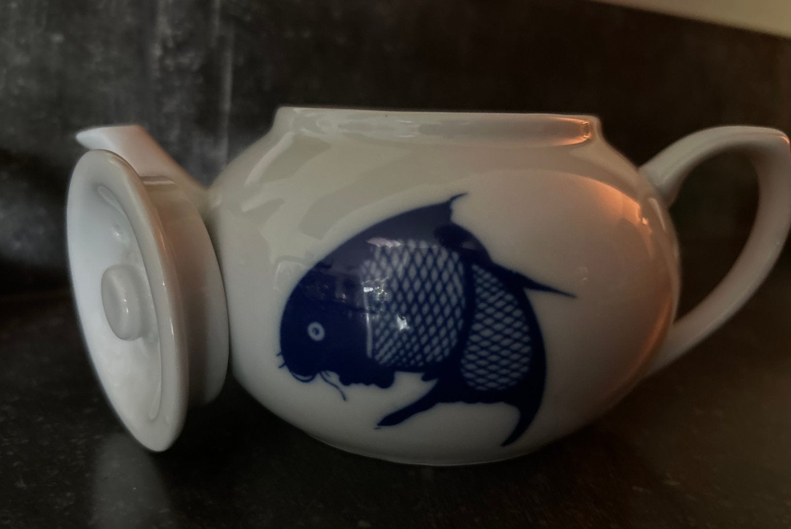 Vintage Chinees koikarper trekpotje thee potje, Ophalen of Verzenden