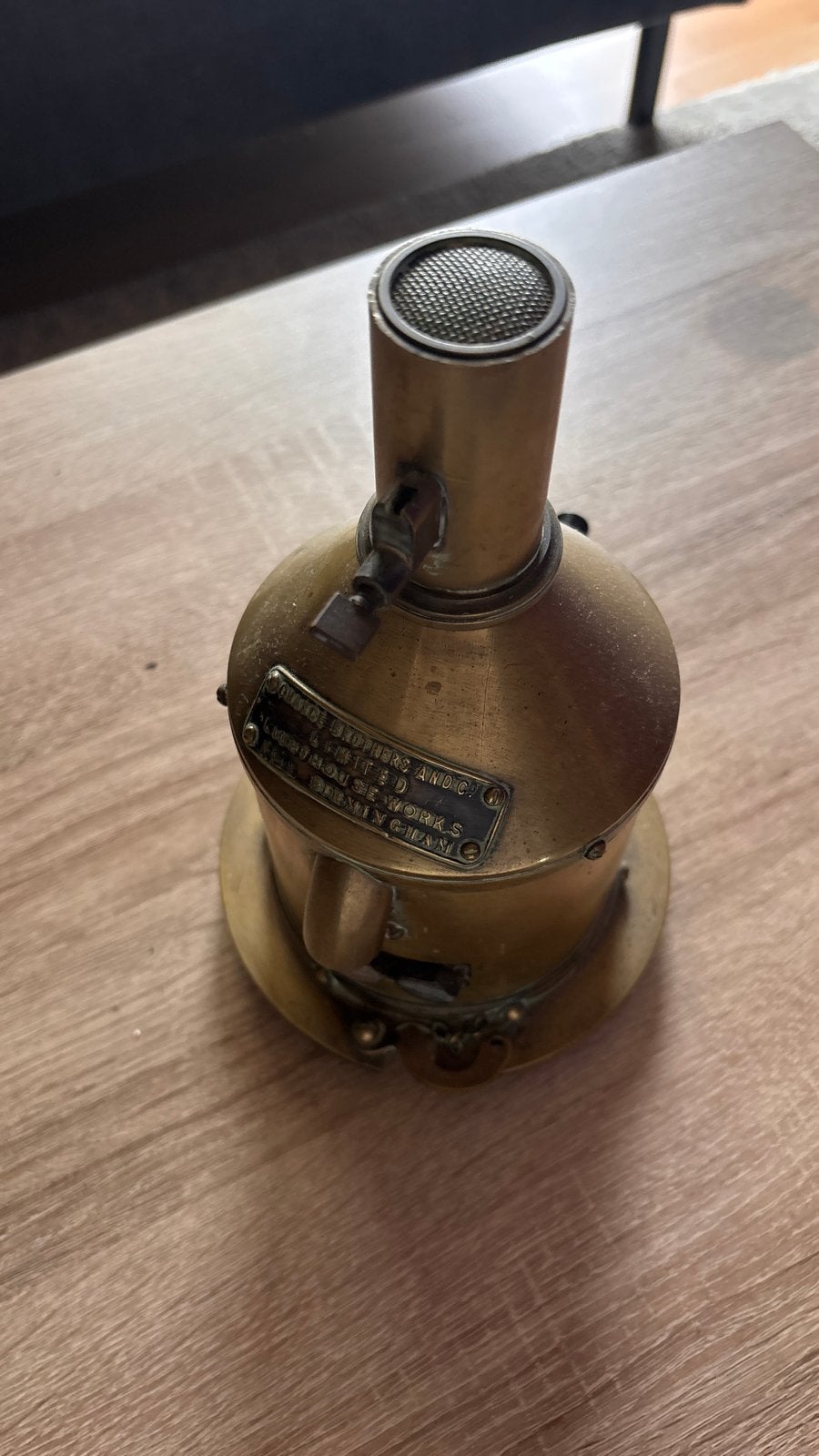 Antieke messing mijnlamp - Chance Brothers & Co., Ophalen